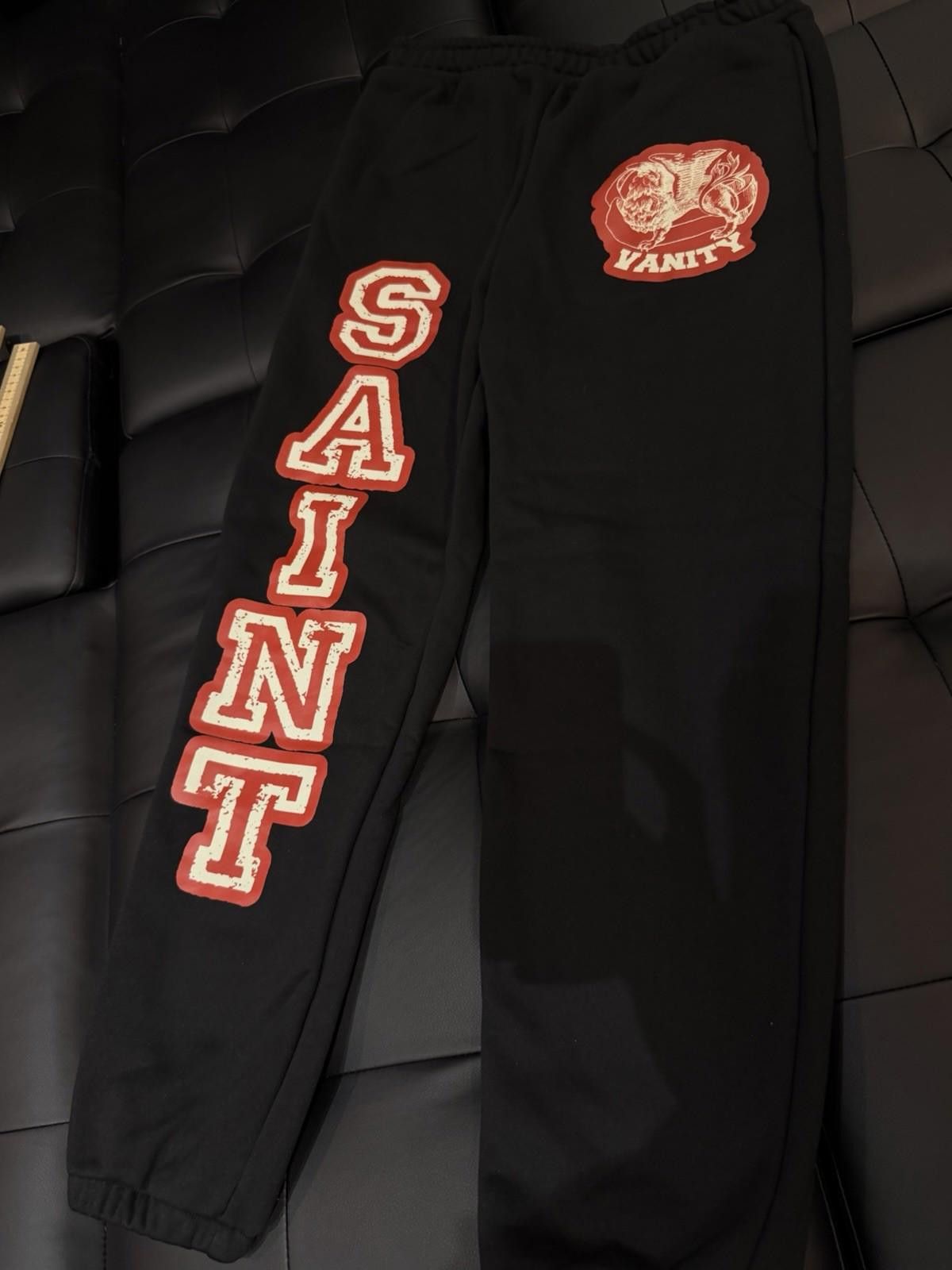 Saint Vanity Size Large - Saint Vanity Varsity Sweatpants Black Red NEW Size US 34 / EU 50 - 2 Thumbnail