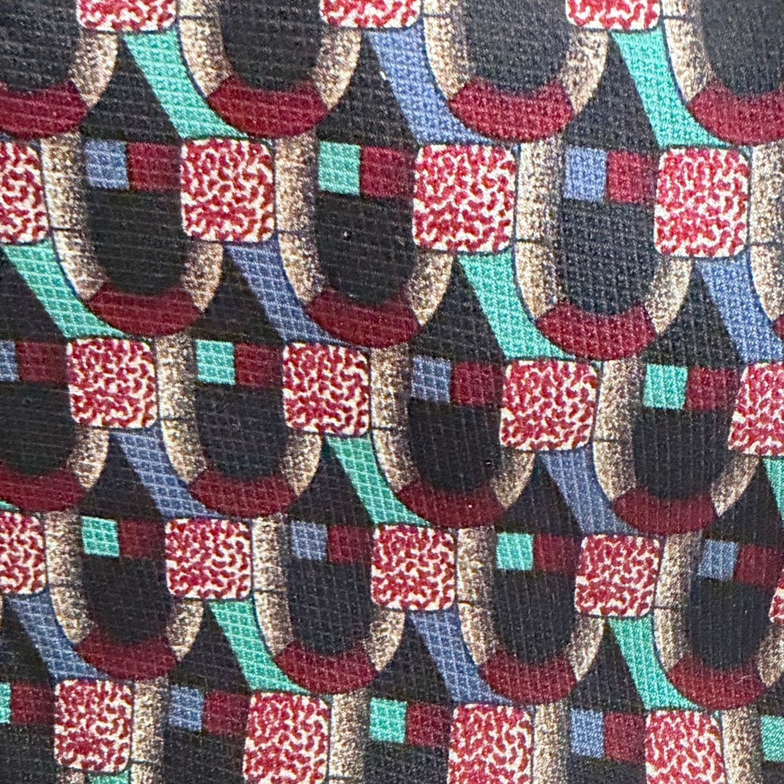 Other Elizabeth Nell Vintage Italian 100% silk neck tie 80s retro Size ONE SIZE - 3 Thumbnail