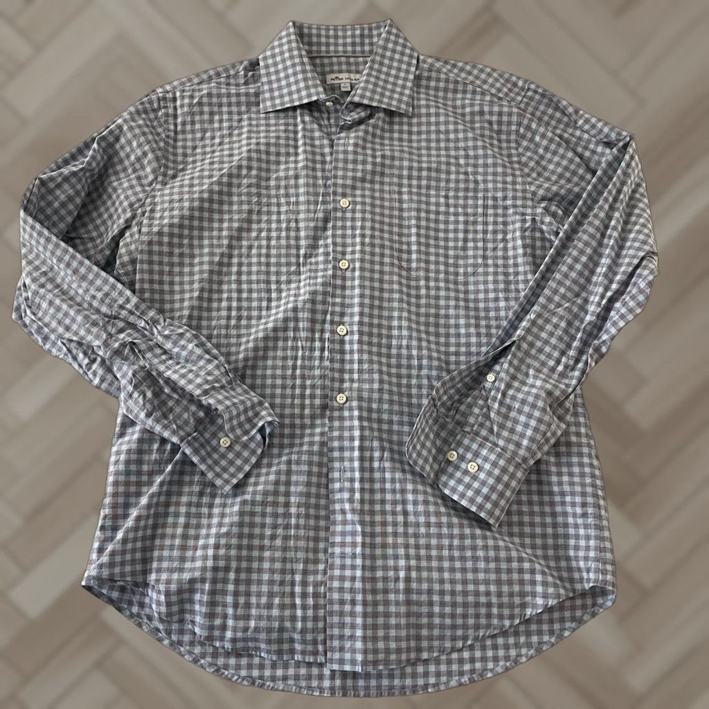 Peter Millar Peter Millar Plaid Long Sleeve Button Front Shirt Men's Large Blue Size US L / EU 52-54 / 3 - 1 Thumbnail