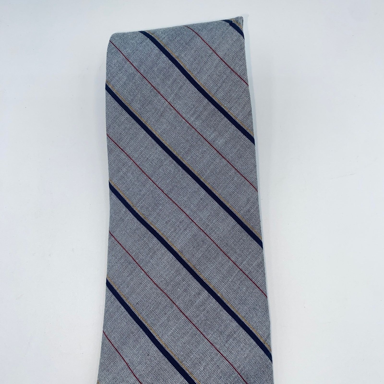 Other Hill & Archer Gray Blue Red Striped Neck Tie Men's 56.5" Size ONE SIZE - 3 Thumbnail