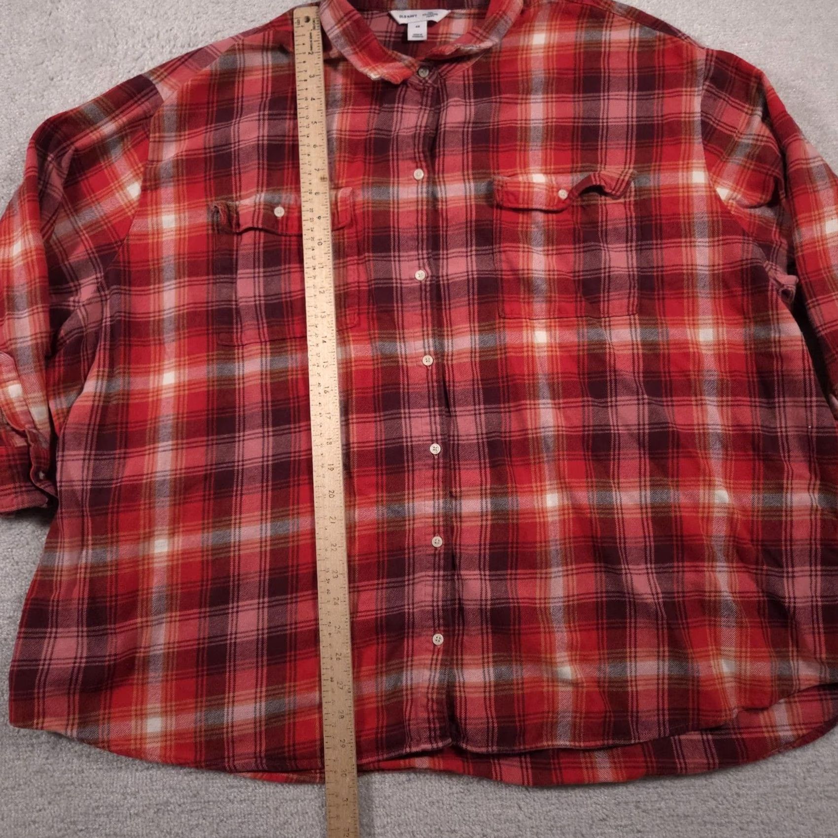 Old Navy Old Navy Shirt Womens 4X Red Plaid Boyfriend Flannel Button Down Long Sleeve Size XXL / US 16-18 / IT 52-54 - 6 Thumbnail