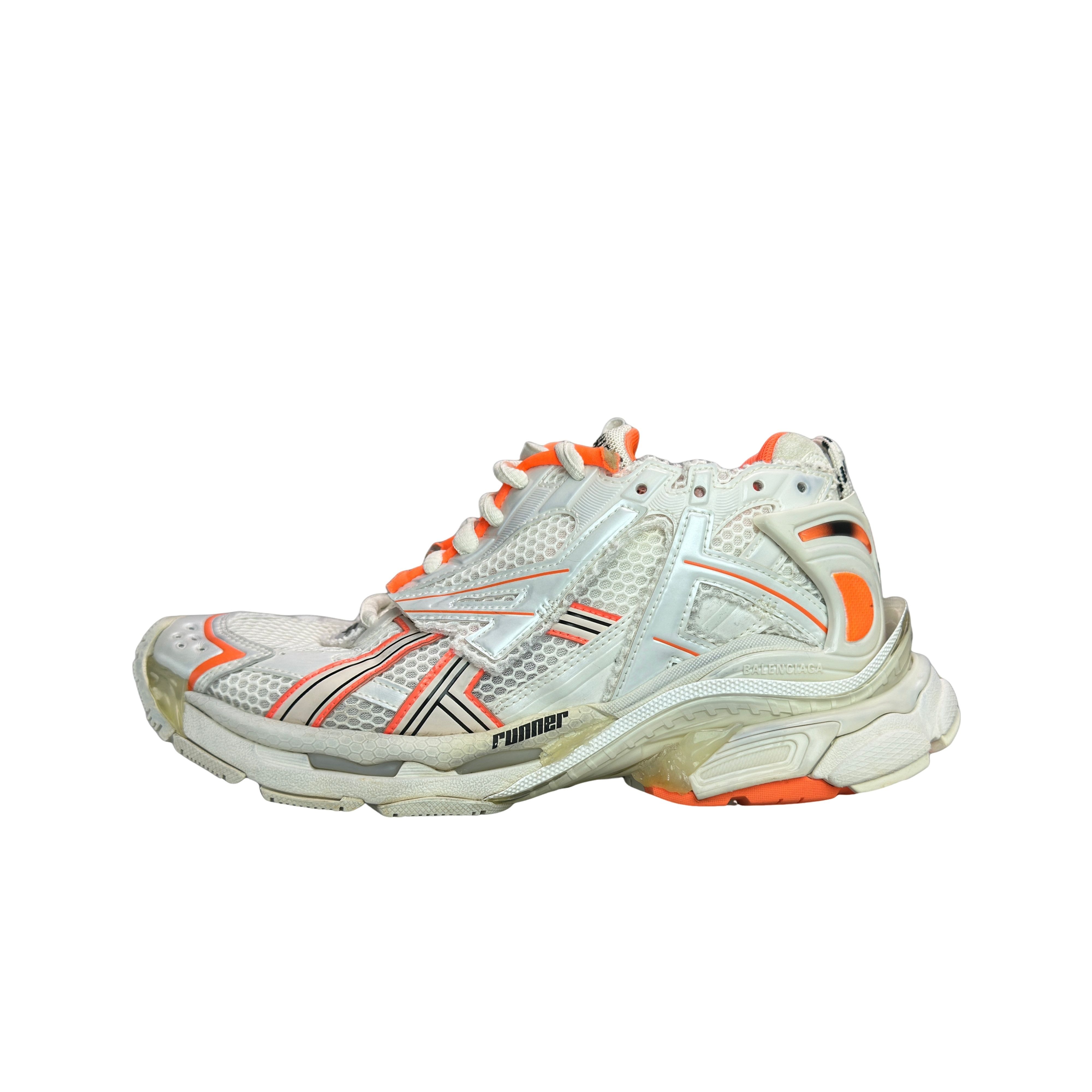 Balenciaga Balenciaga White Orange Runner Sneakers 41 Size US 8 / EU 41 - 1 Thumbnail