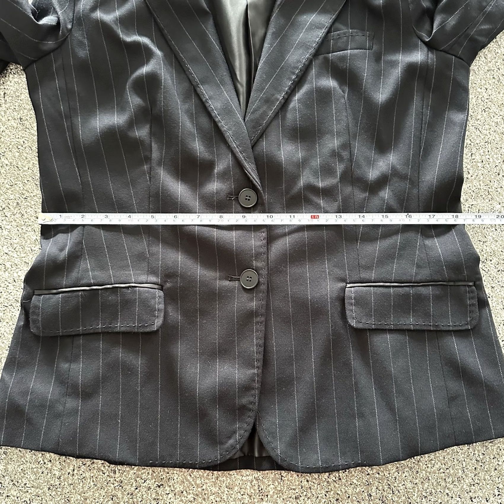 Vintage New York & Company Blazer Women’s 12 Black Button Stretch Short Sleeve? Size XL / US 12-14 / IT 48-50 - 6 Thumbnail