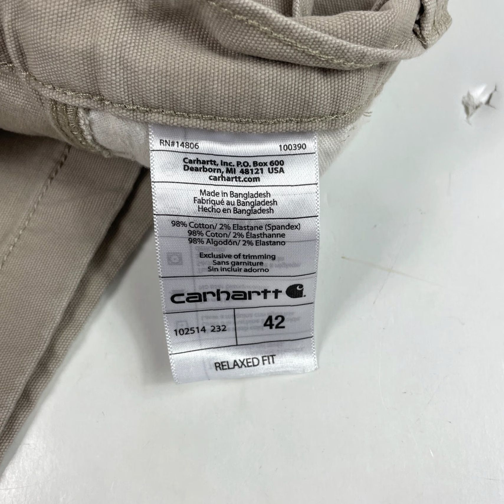 Carhartt Carhartt Shorts Mens 42 x 10 Beige Canvas Carpenter Workwear Shorts Casual Outdoor 5-Pocket Design 42 Beige Mens Size US 42 / EU 58 - 7 Thumbnail
