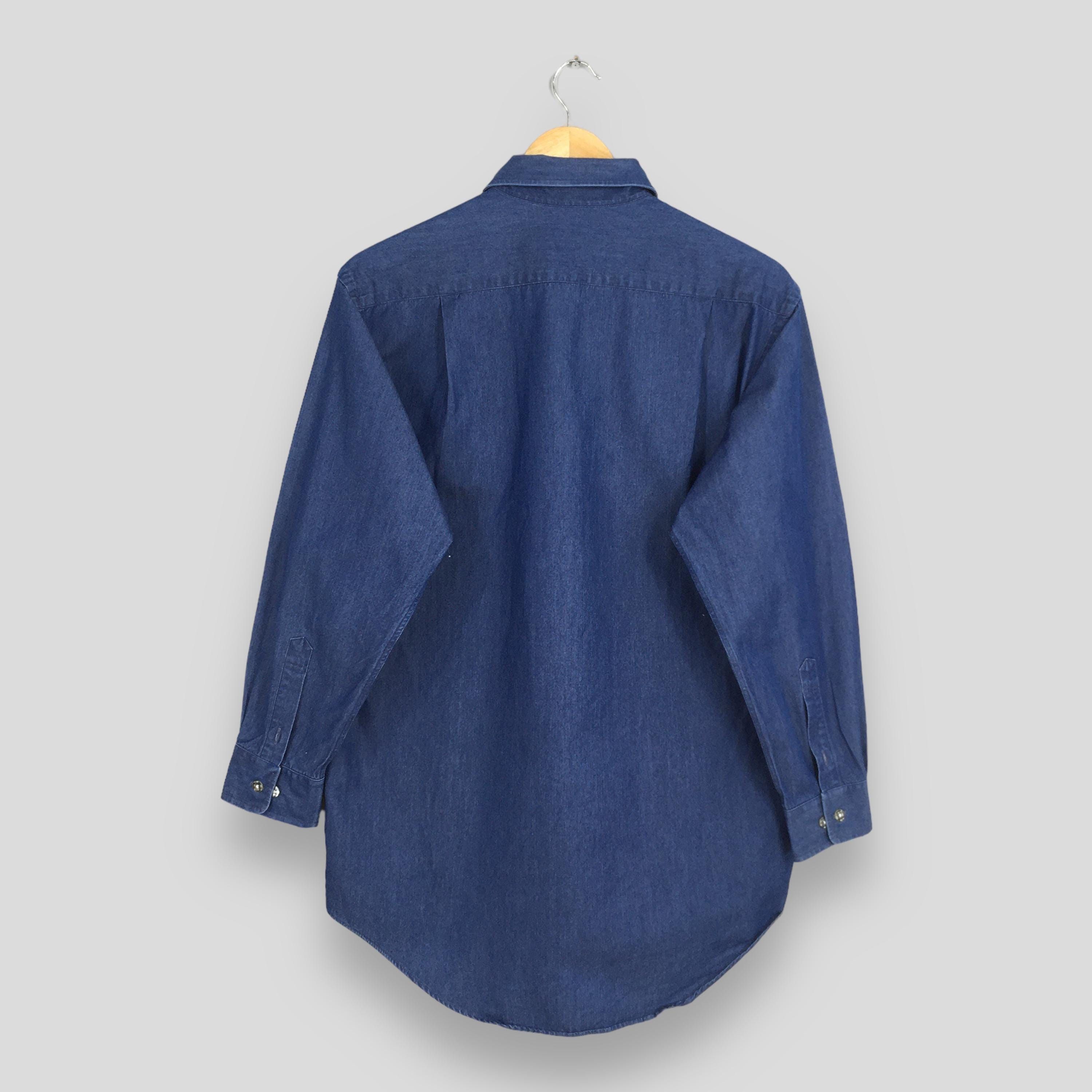 Aquascutum × Vintage Vintage 90's Aquascutum London Blue Shirt Medium Size US M / EU 48-50 / 2 - 8 Thumbnail