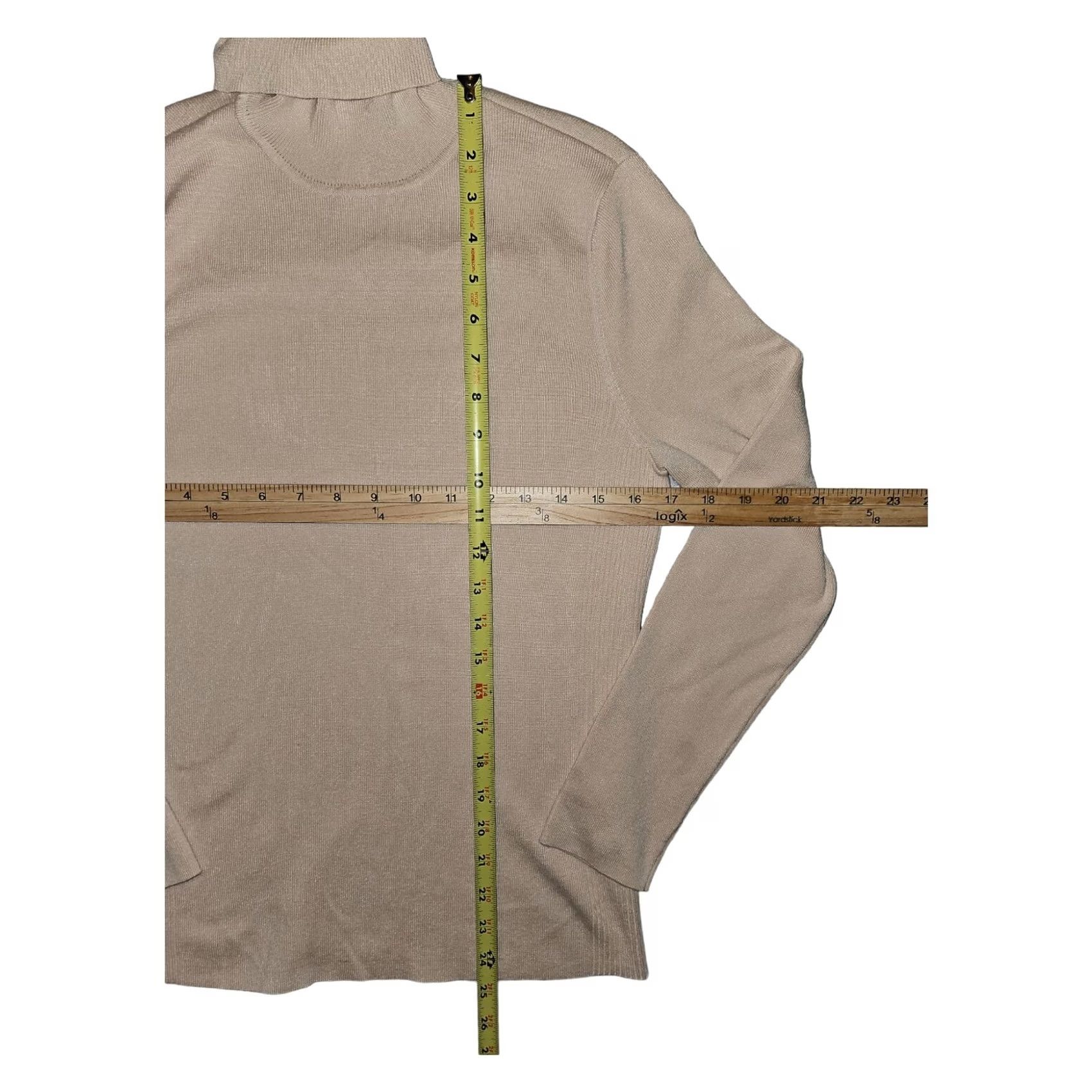 Vintage Chico's Pullover Sweater Beige Turtleneck Long Sleeve Lightweight Classic, Preppy, Teacher Womens Size 1 Regular Size XS / US 0-2 / IT 36-38 - 3 Thumbnail