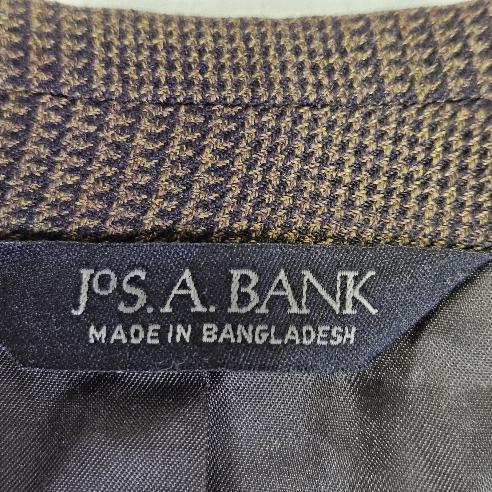 Jos. A. Bank Jos A Bank Blazer Men 40S Windowpane Plaid Jacket Size 40S - 10 Thumbnail