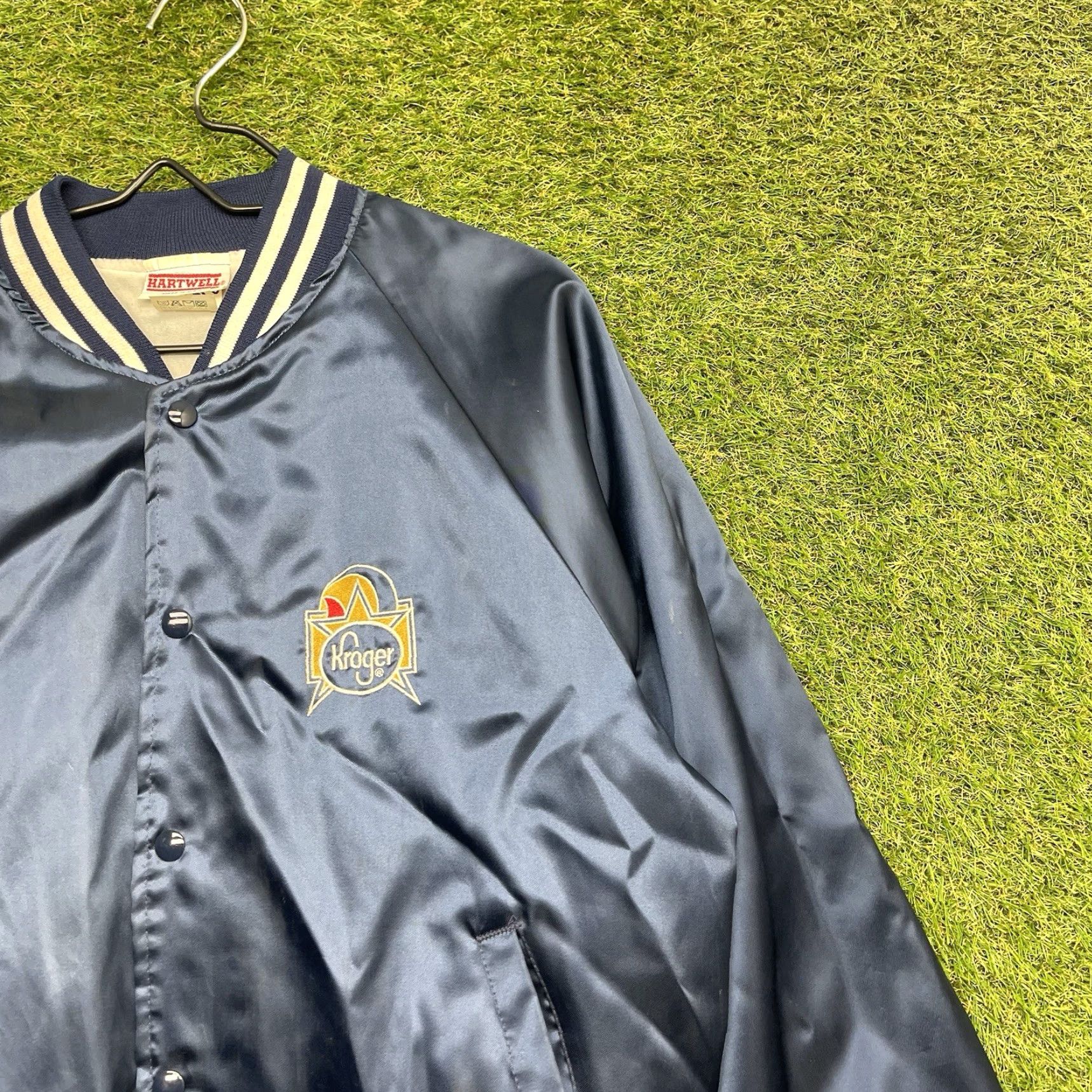 Vintage Vintage Wear Guard Jacket Mens Large Blue Satin 90s Varsity Full Zip USA Made Time period: Winter Fall Spring? Size US L / EU 52-54 / 3 - 2 Thumbnail
