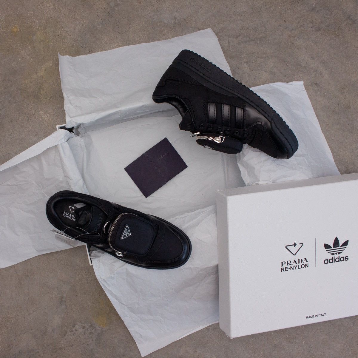 Adidas × Prada ADIDAS X PRADA RE-Nylon Forum Low Black Sneakers GY7043 Size US 7 / IT 37 - 5 Thumbnail