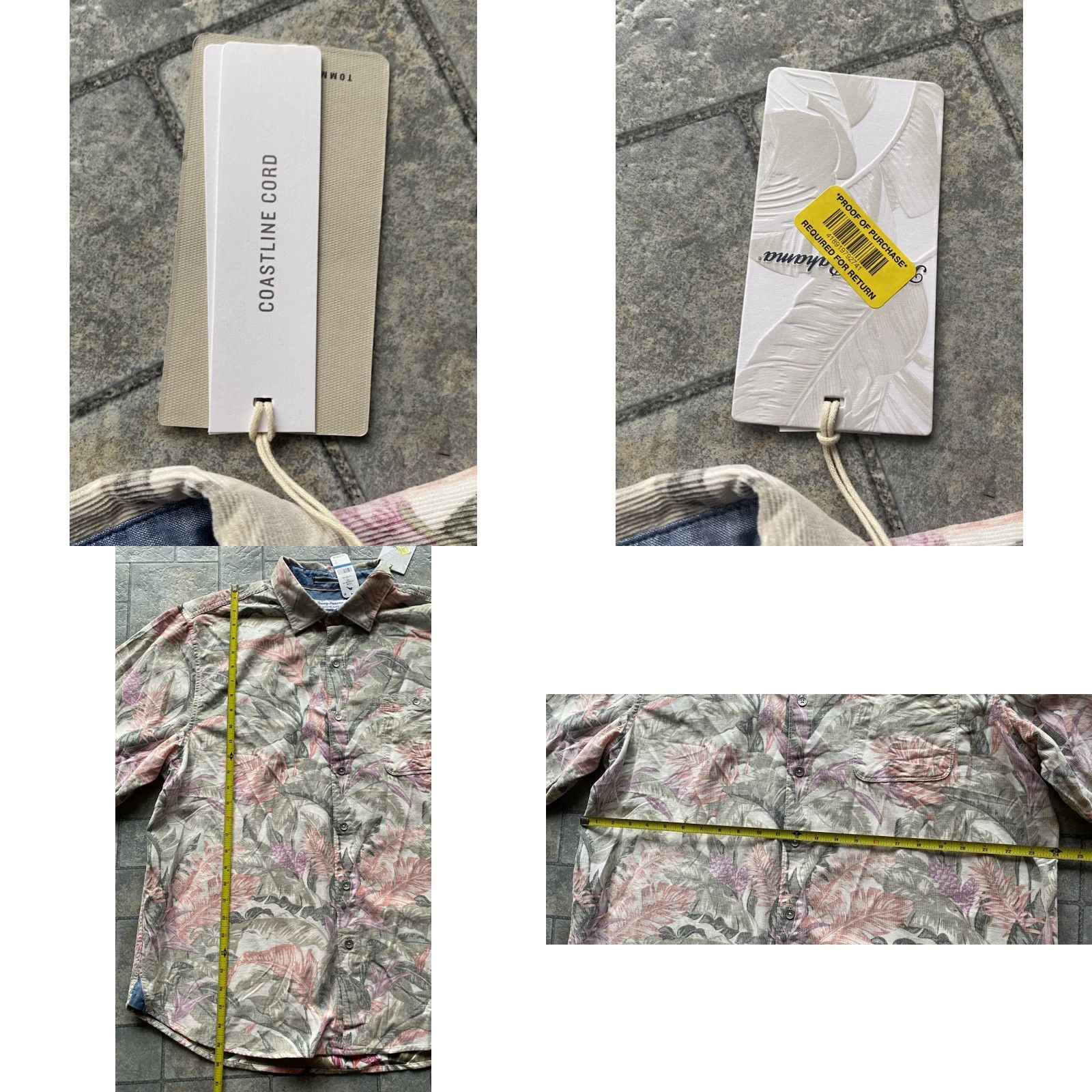 Tommy Bahama Tommy Bahama MENS XL Corduroy Button Up Shirt Coastline Cord Floral Pink NEW NWT Size US XL / EU 56 / 4 - 8 Thumbnail