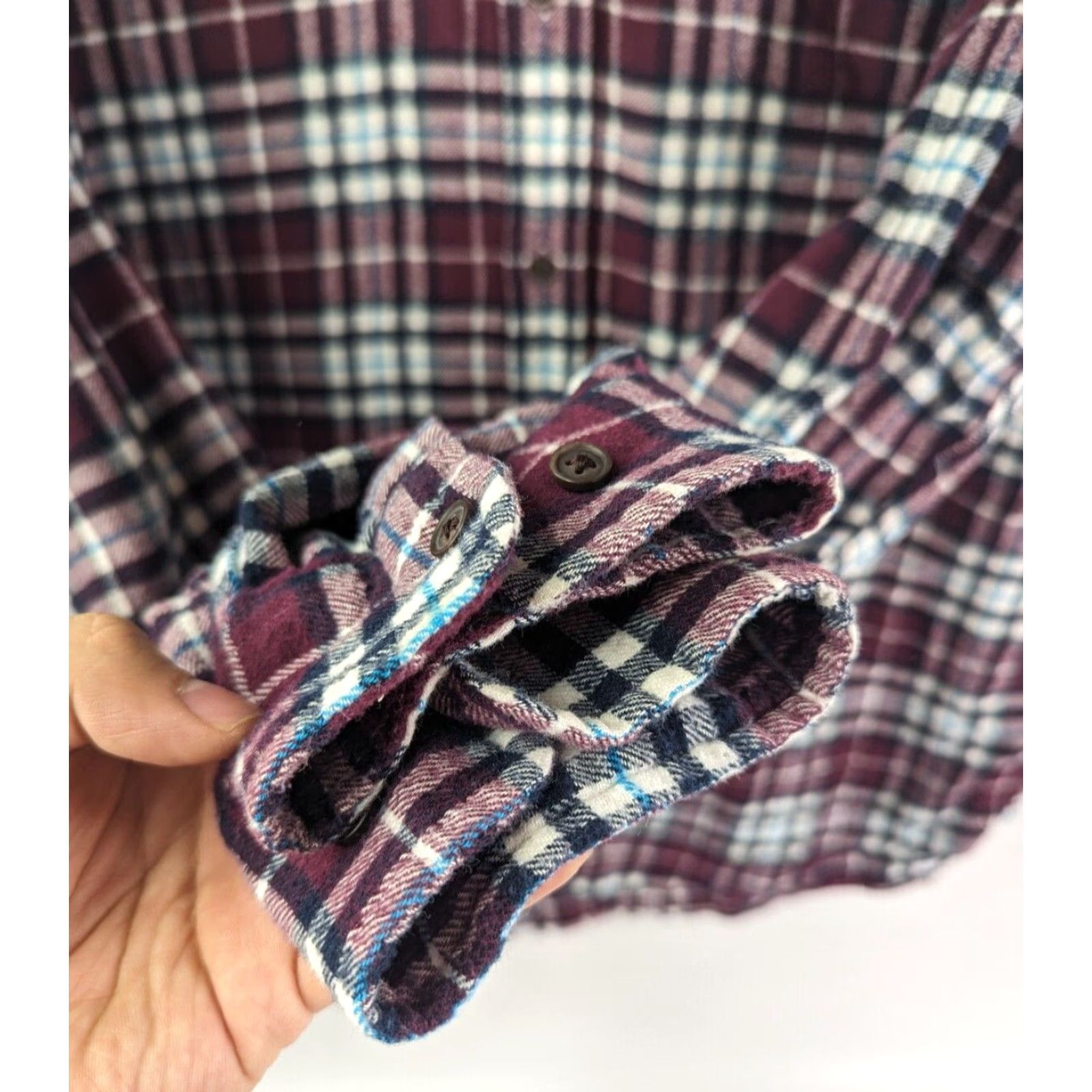 Croft & Barrow Croft & Barrow Men’s Shirt Burgundy Plaid Flannel Cotton Long Sleeve Button-Up Size L Size US L / EU 52-54 / 3 - 2 Thumbnail