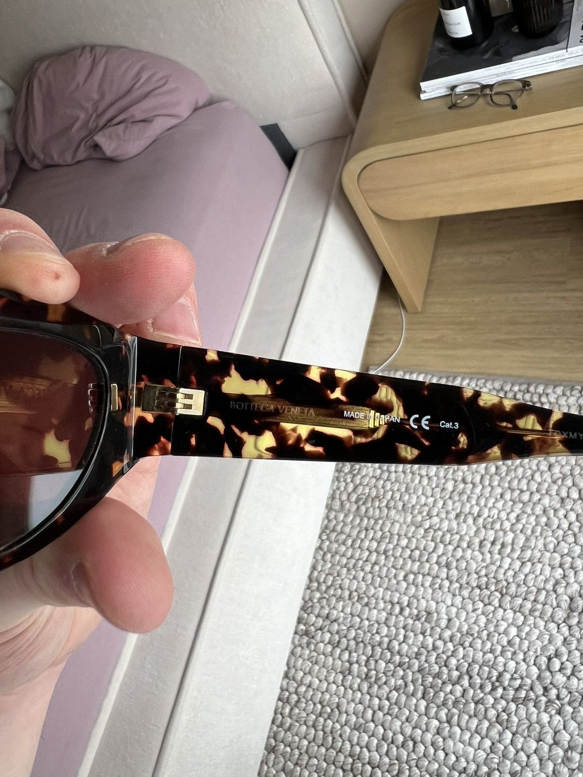 Bottega Veneta Bottega Veneta Tortoise Rectangular Sunglasses Size ONE SIZE - 3 Thumbnail