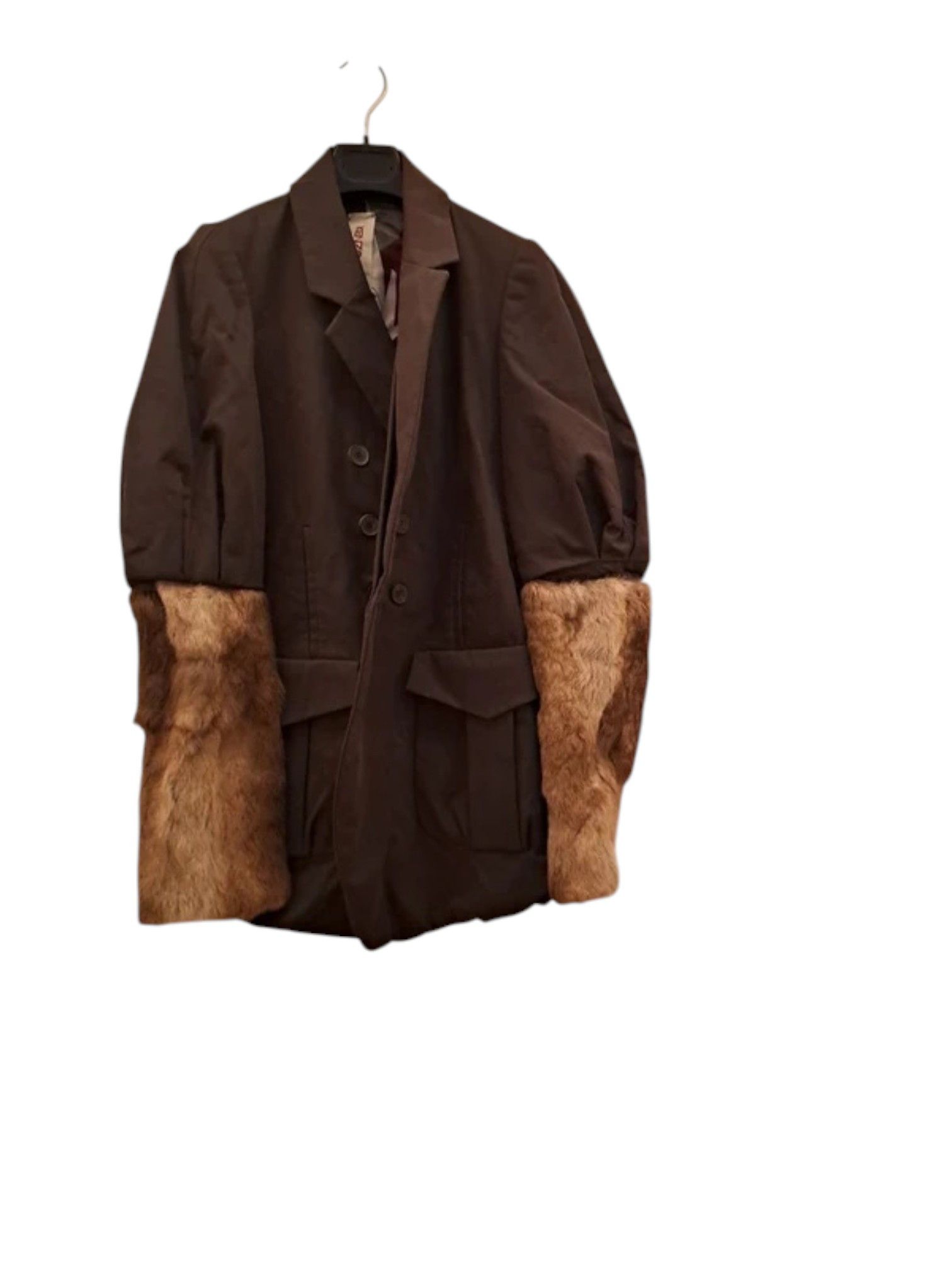 Kenzo Kenzo Défilé Brown Structured Blazer Fur Cuffs Silk Lining Size S / US 4 / IT 40 - 3 Thumbnail