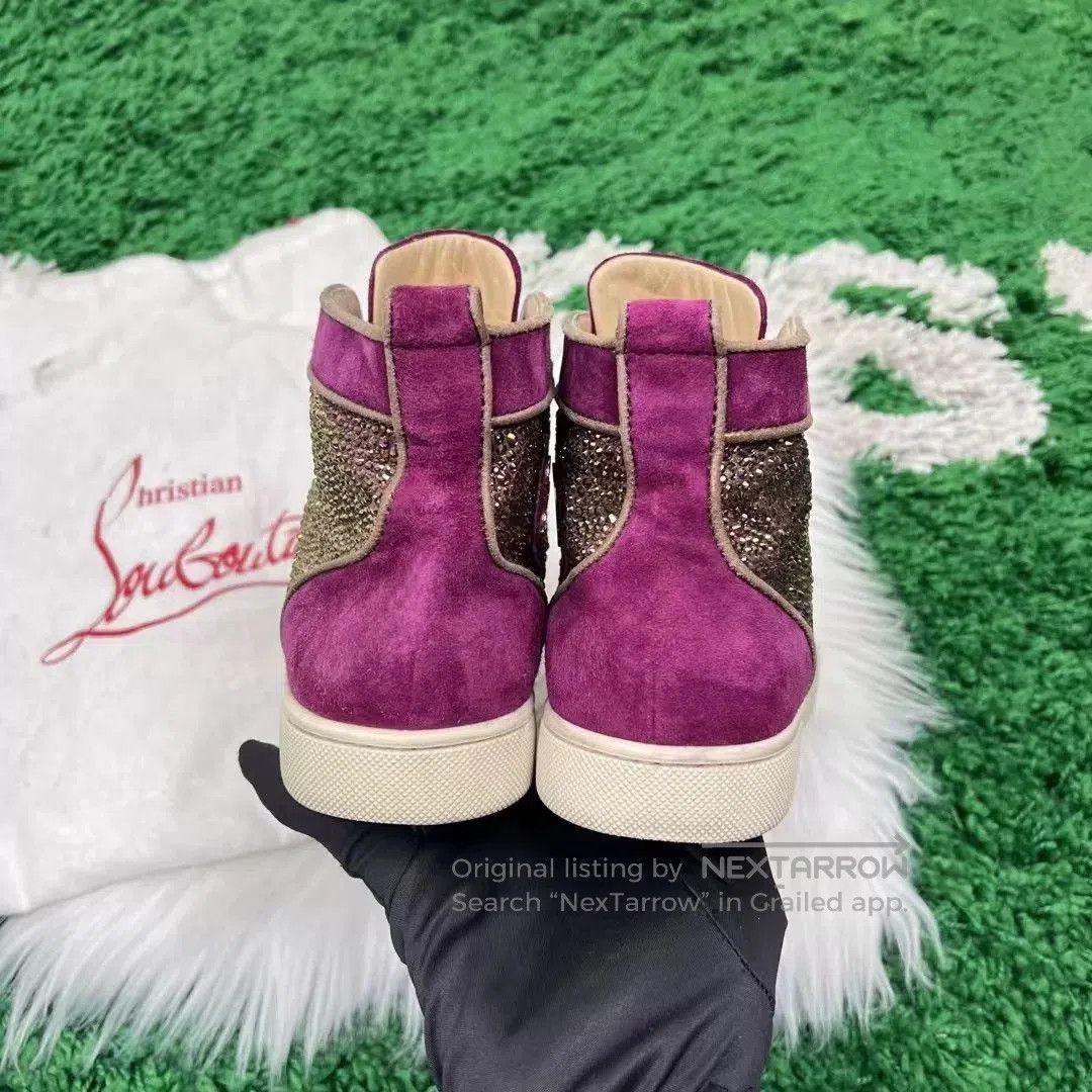 Christian Louboutin Christian Louboutin Suede Purple Diamond Sneakers. Size US 6 / IT 36 - 3 Thumbnail