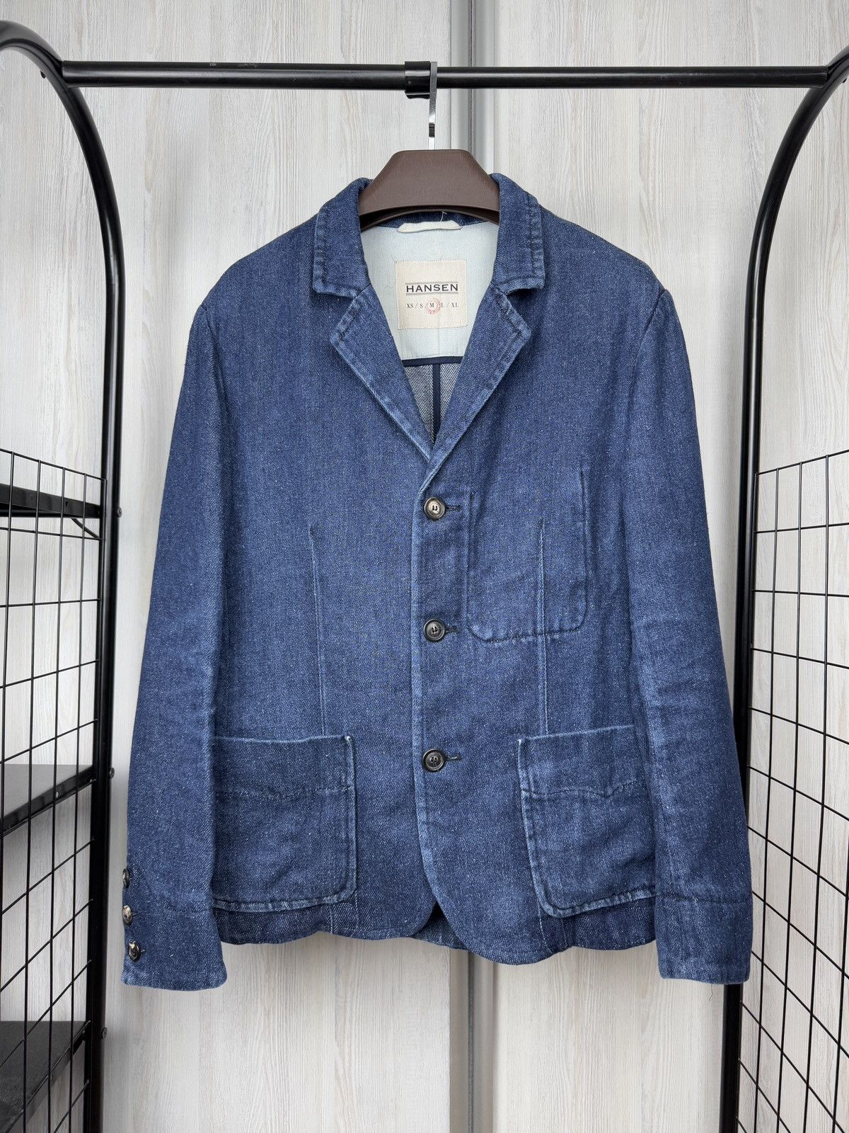 HANSEN Garments HANSEN Garments 100% Hemp blue ‘Denim’ blazer jacket Size 40R - 1 Thumbnail