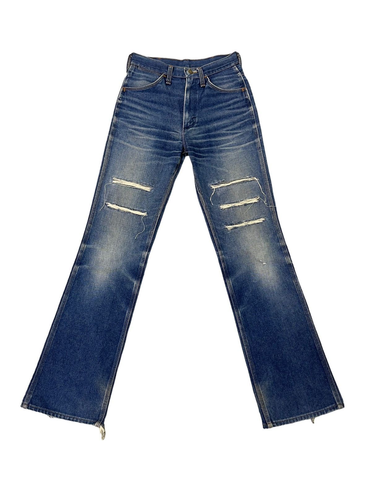 Wrangler Flare Jeans Vtg Wrangler USA Distress Boot Cut 7🟦5 Size US 28 / EU 44 - 2 Thumbnail
