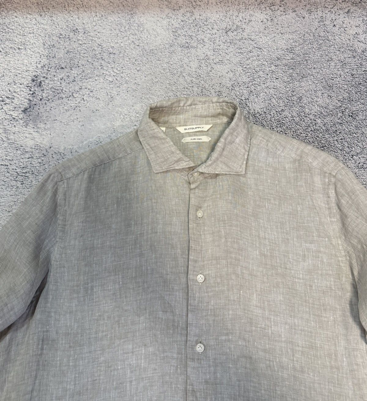 Suitsupply Suitsupply Linen Shirt Mens L Slim Fit Beige Italian Fabric Size US L / EU 52-54 / 3 - 4 Thumbnail