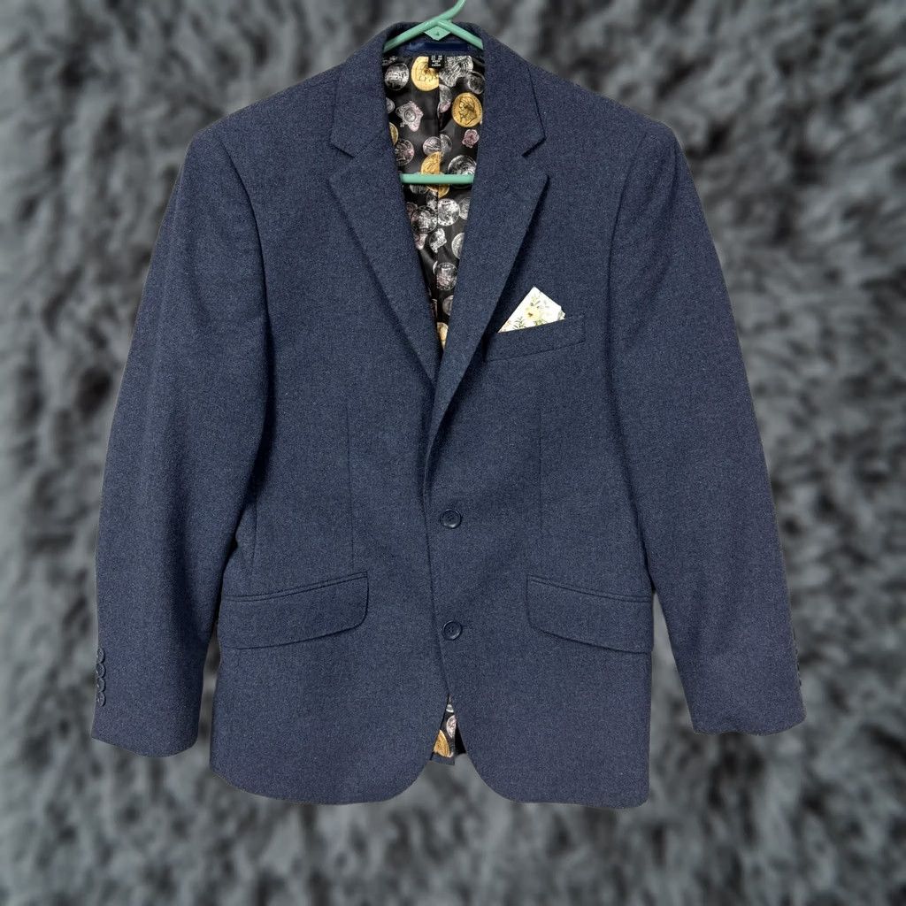 Gianni Feraud VINTAGE Gianni Feraud 2 Piece Suit Blue Tweed Blazer Vest Coin Lining Formal Y2K Prom Jacket & Waistcoat Mens 38 Regular 2 Piece Suit Size 38R - 1 Thumbnail