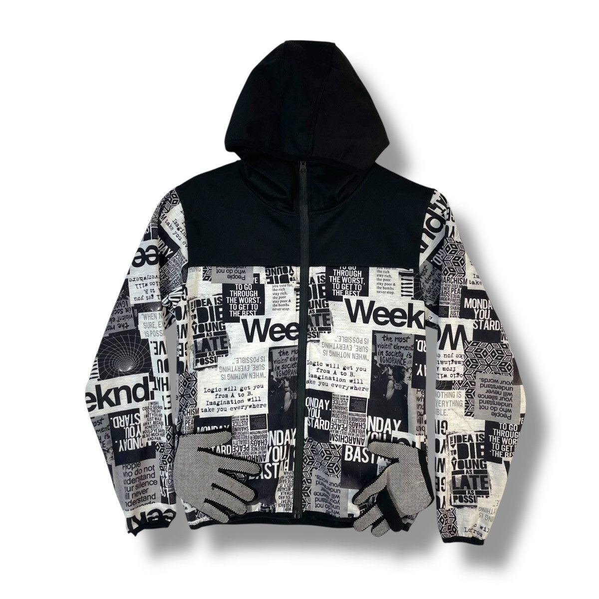 20471120 SHISKY NEWSPAPER WORDING ANARCHY SEDITIONARIES PUNK JACKET Size US S / EU 44-46 / 1 - 1 Thumbnail