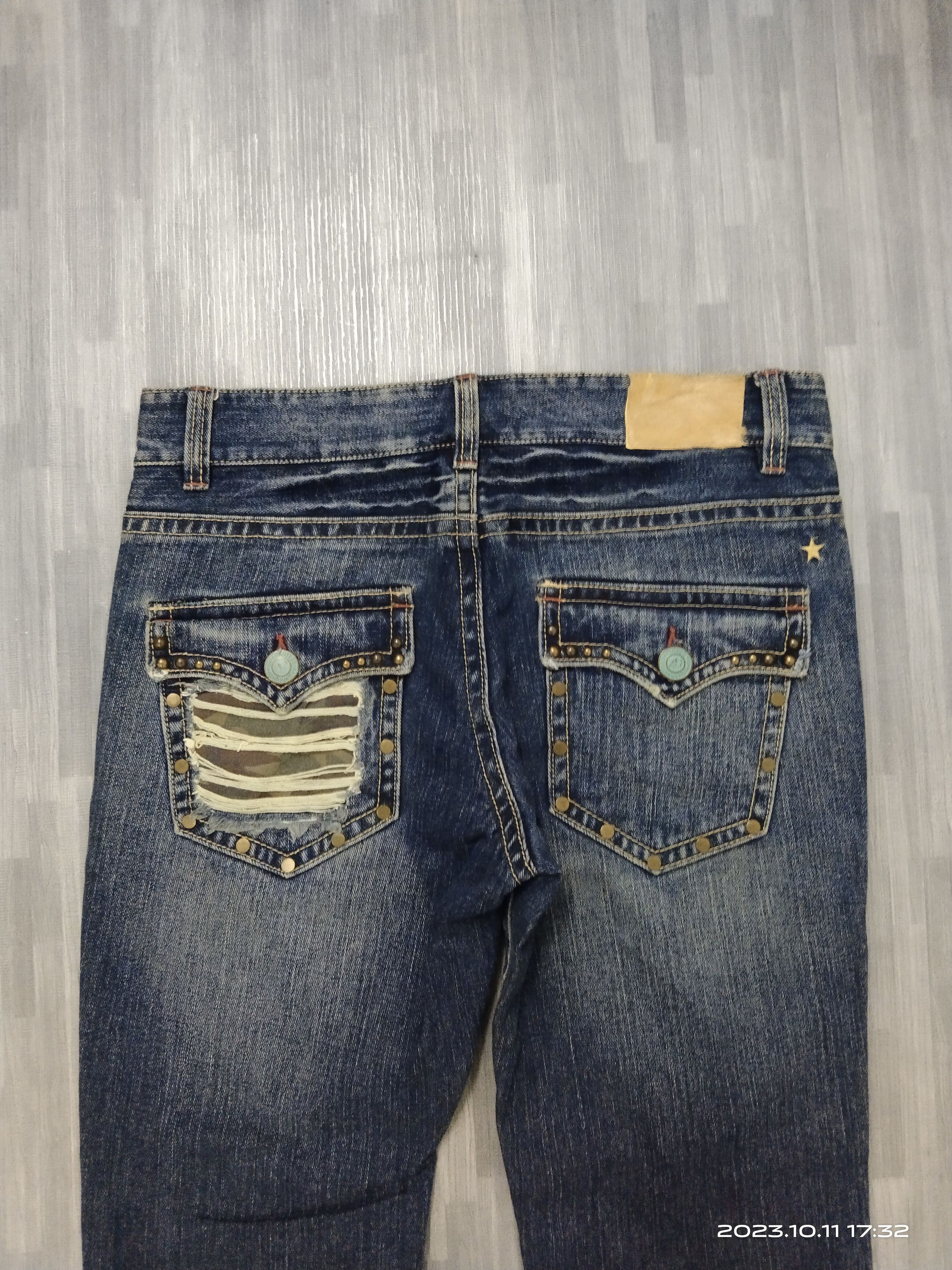 Japanese Brand FLARE SICK RIPED OZZ FIRST DENIM PANTS Size US 32 / EU 48 - 5 Thumbnail