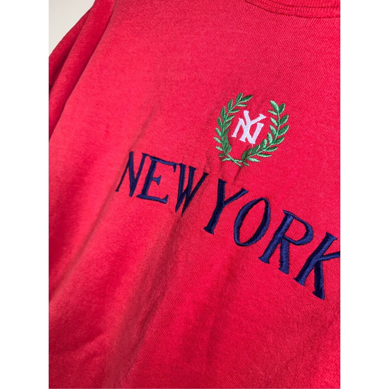 Fruit Of The Loom XL 1980s New York Yankees Red Sweatshirt Crewneck Red Fire R Size US XL / EU 56 / 4 - 4 Thumbnail