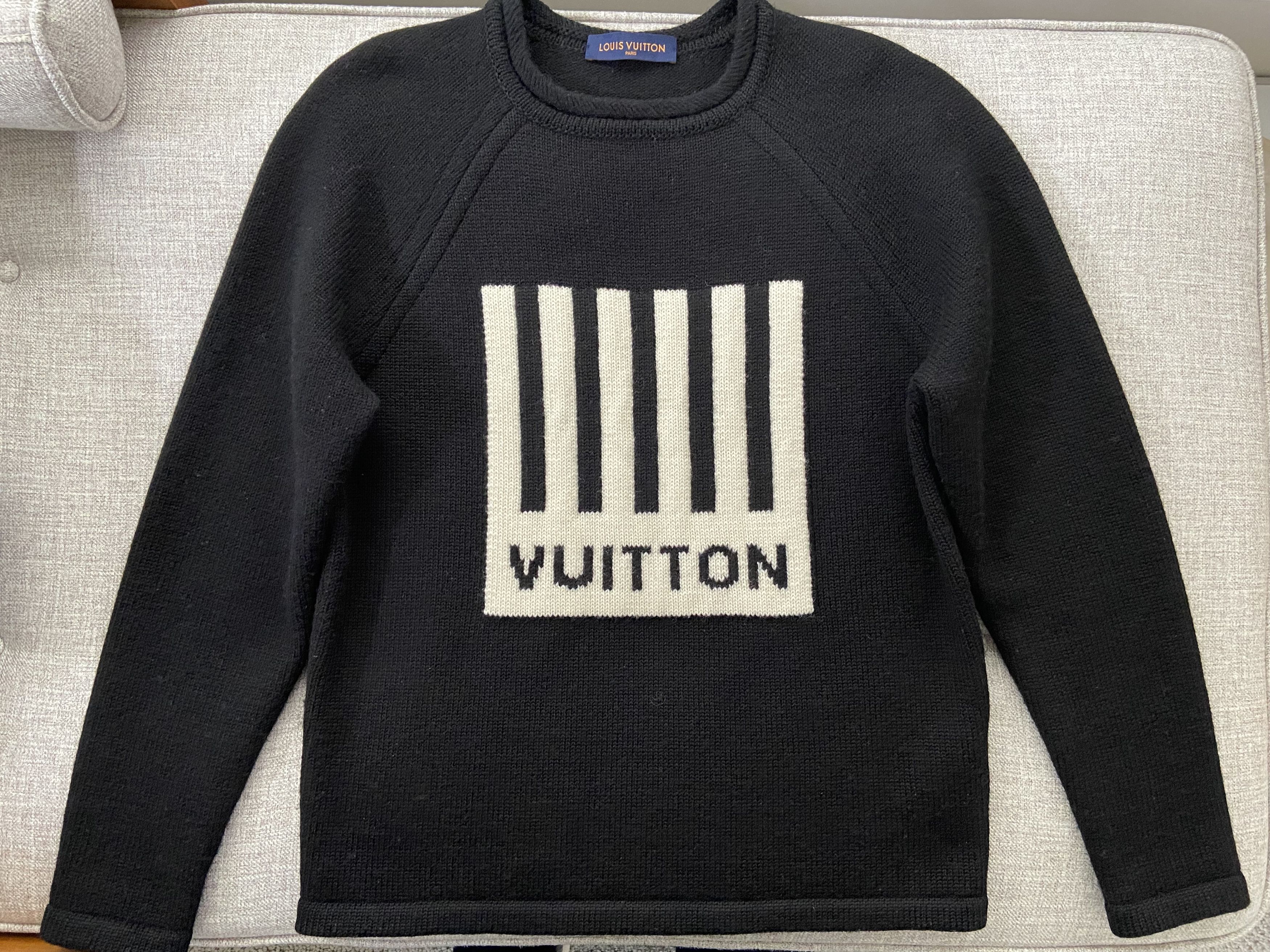 Louis Vuitton LOUIS VUITTON Barcode Wool Black Sweater by Virgil Size US S / EU 44-46 / 1 - 1 Thumbnail