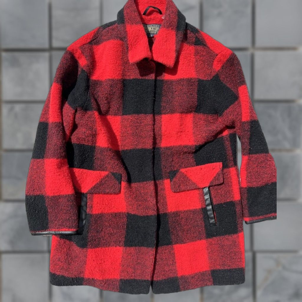 Pendleton VINTAGE Pendleton Women's Jacket Plaid Buffalo Lined Wool Snap City Lumber Bloke Jacket Size L / US 10 / IT 46 - 1 Thumbnail