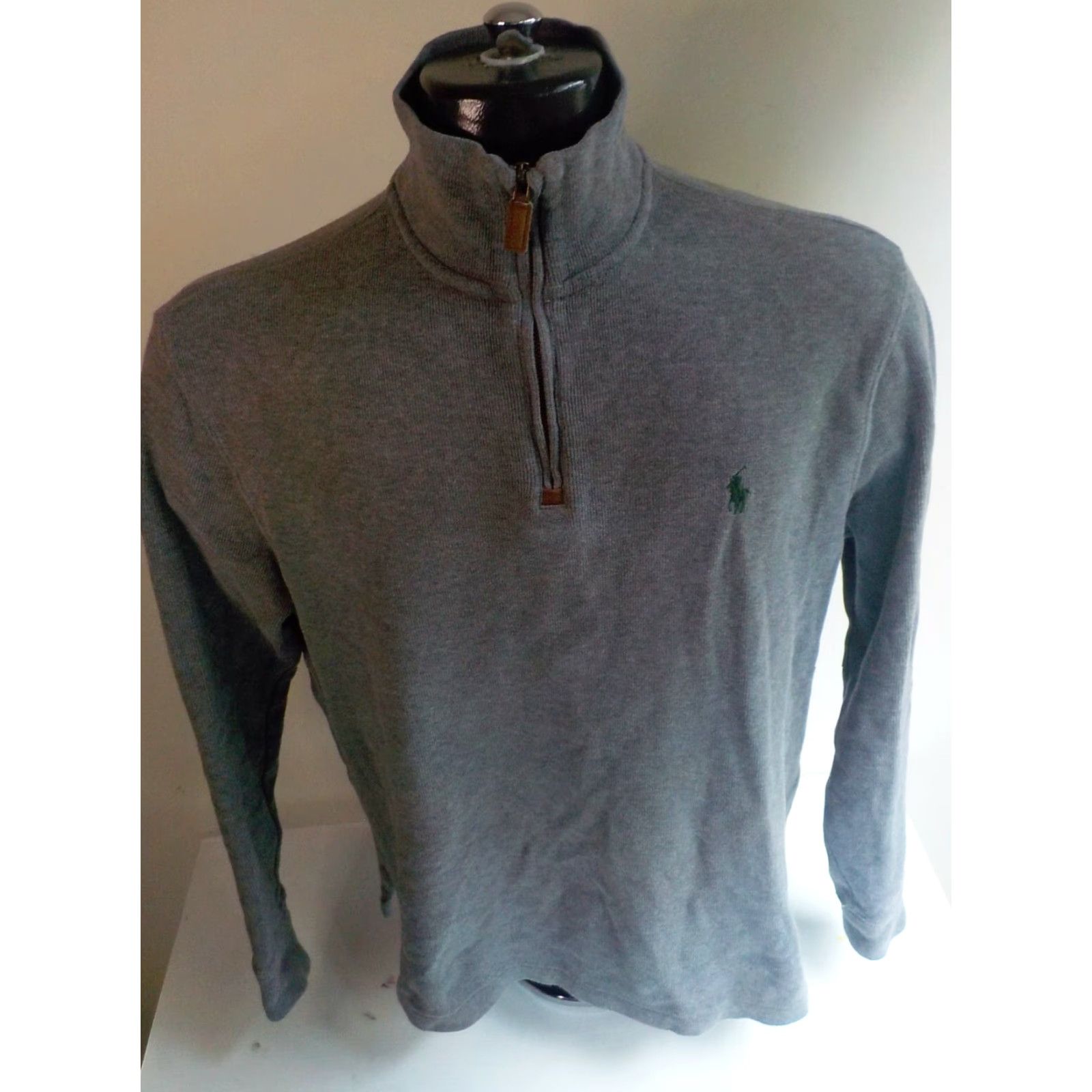 Polo Ralph Lauren POLO RALPH LAUREN 1/4 Zip Pullover 100% Cotton Gray LS Men Small Mock Neck Polo Shirt Size US S / EU 44-46 / 1 - 2 Thumbnail