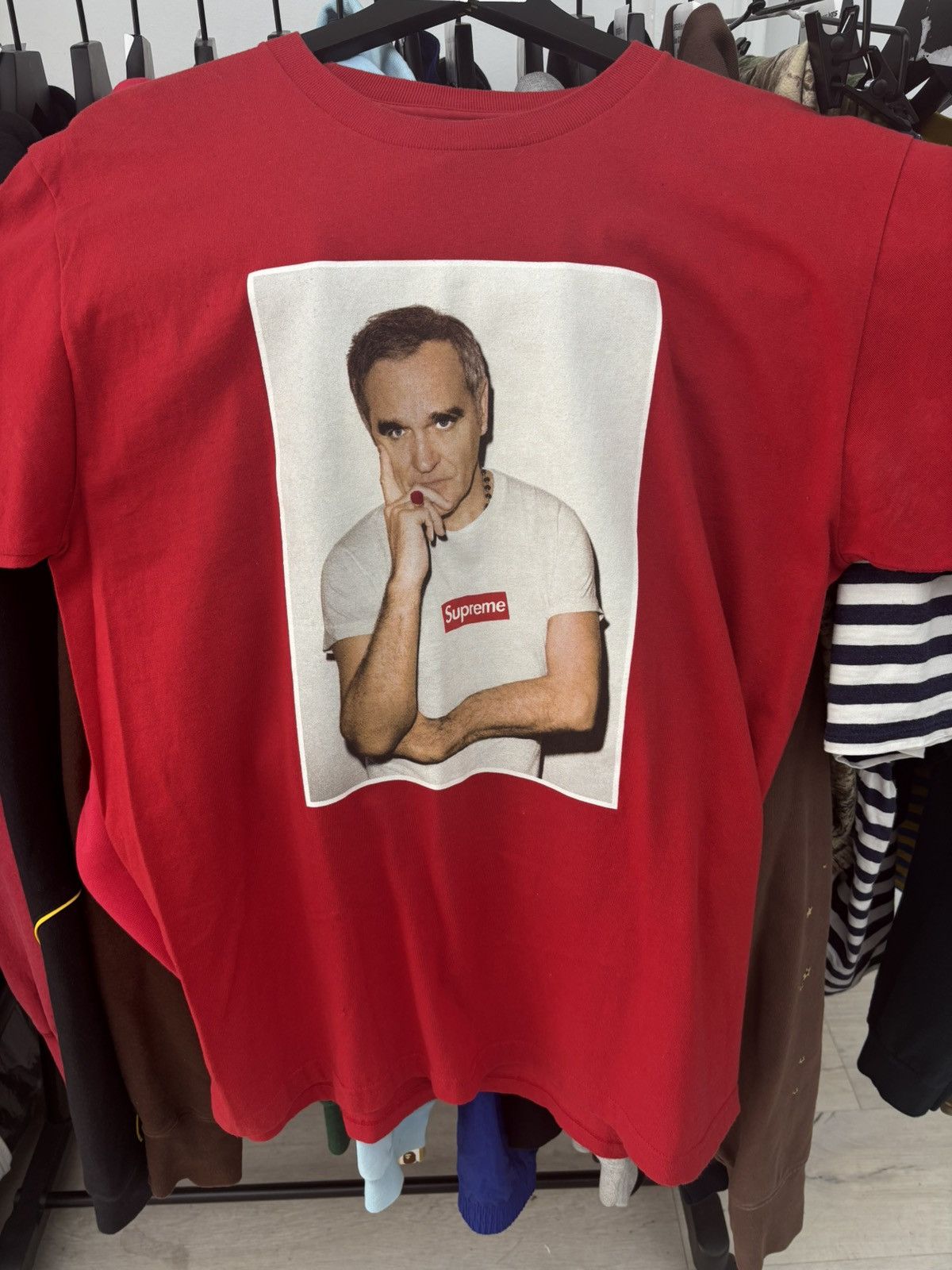 Supreme Supreme Morrissey Photo Men’s Tee Shirt SS16 Size Large Red Size US L / EU 52-54 / 3 - 1 Thumbnail