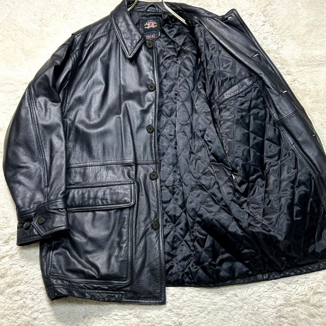 Vintage VINTAGE ixi:z Leather Jacket Ixi Z Sheepskin Men'S L Size Black Size US L / EU 52-54 / 3 - 2 Thumbnail