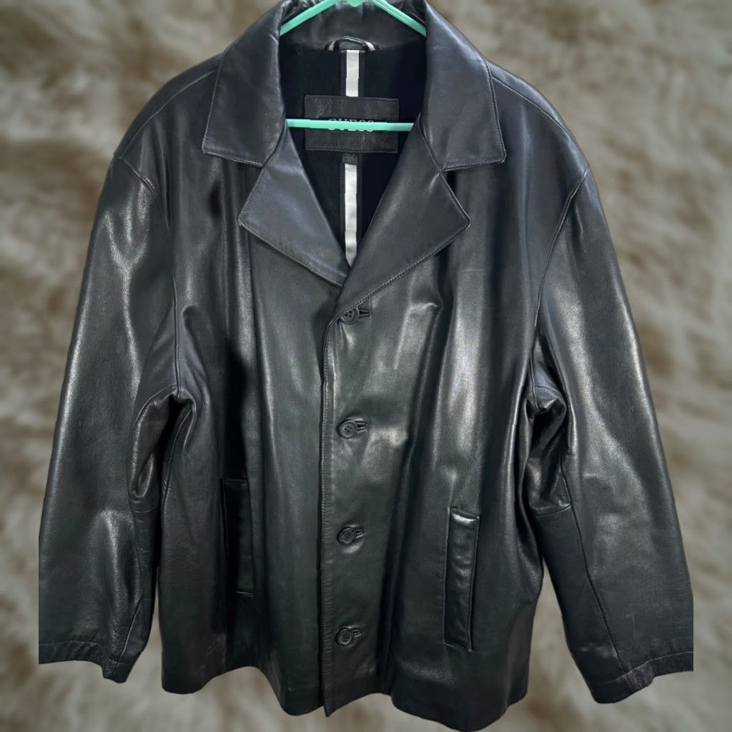 Guess GUESS Leather Jacket Mens XL Black Leather Blazer Lined Pockets Classic Sz XL Size US XL / EU 56 / 4 - 1 Thumbnail
