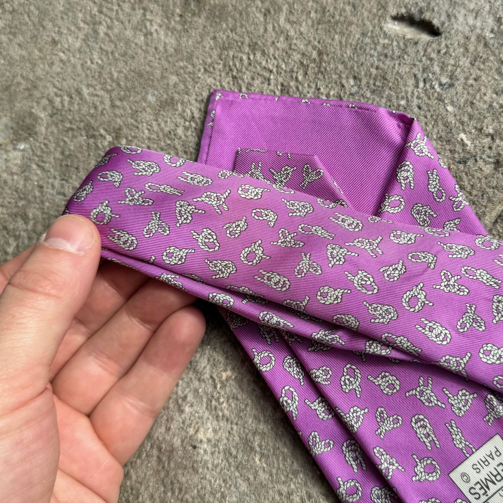 Hermes Hermès Sailor Knot Prints Purple Silk Tie Size ONE SIZE - 8 Thumbnail