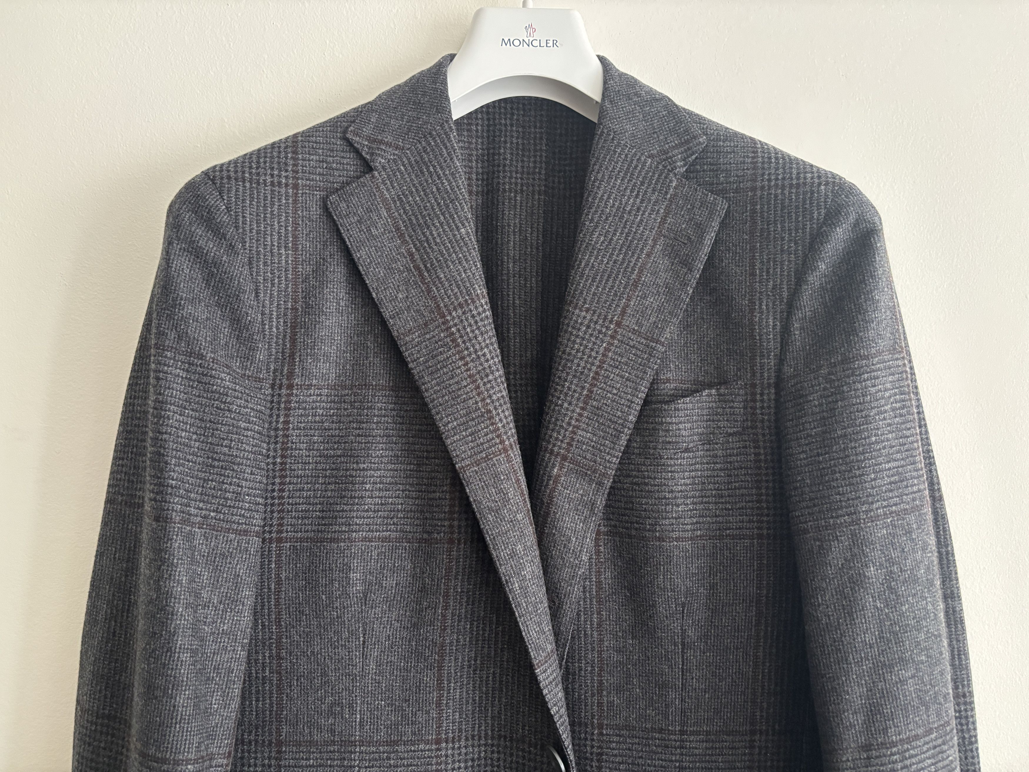 Eidos Napoli $1800 3 roll 2 Unlined Prince of Wales Check Sport Coat Size 42R - 2 Thumbnail