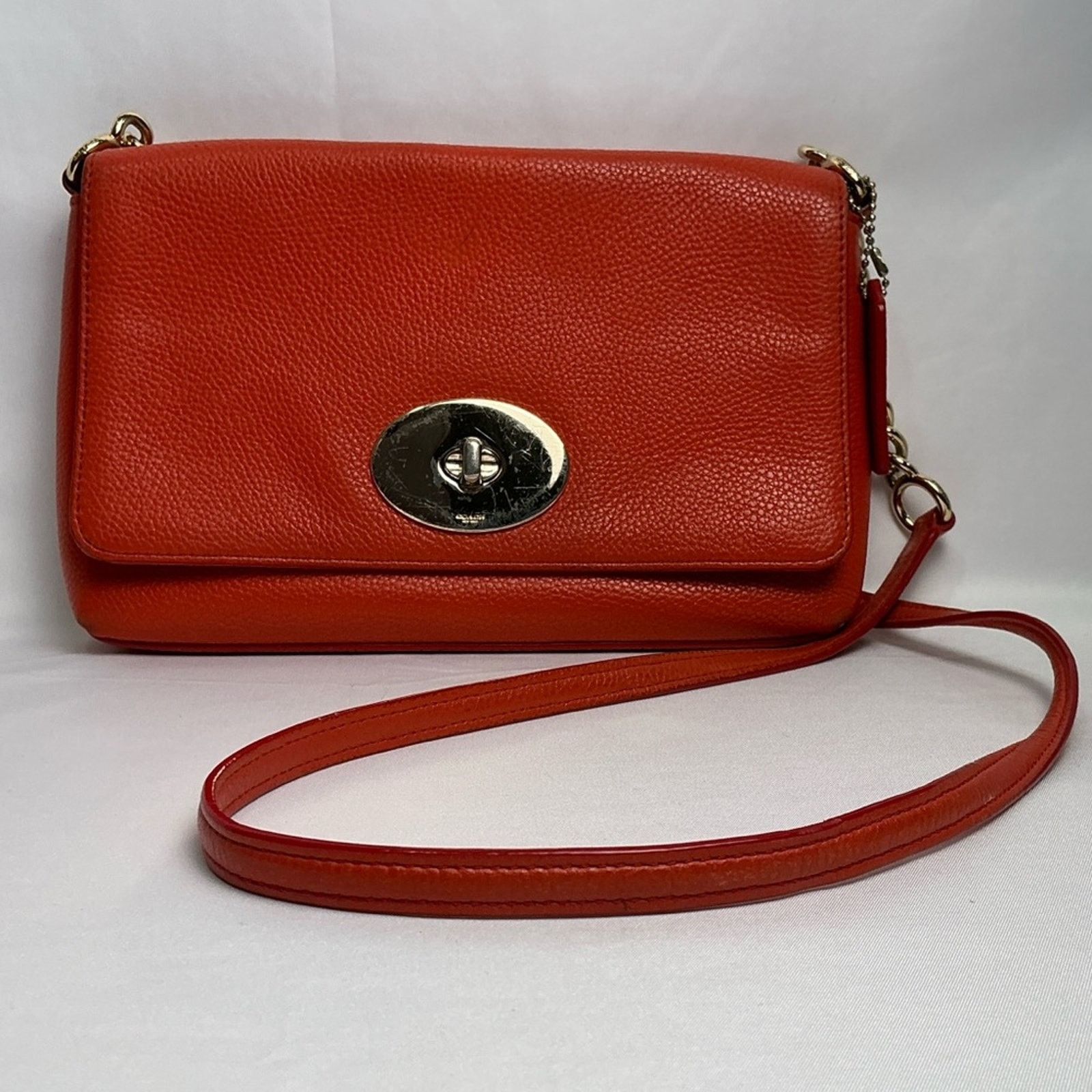 Coach COACH CROSSTOWN Crossbody Burnt Red Orange Pebbled Leather Size ONE SIZE - 1 Thumbnail