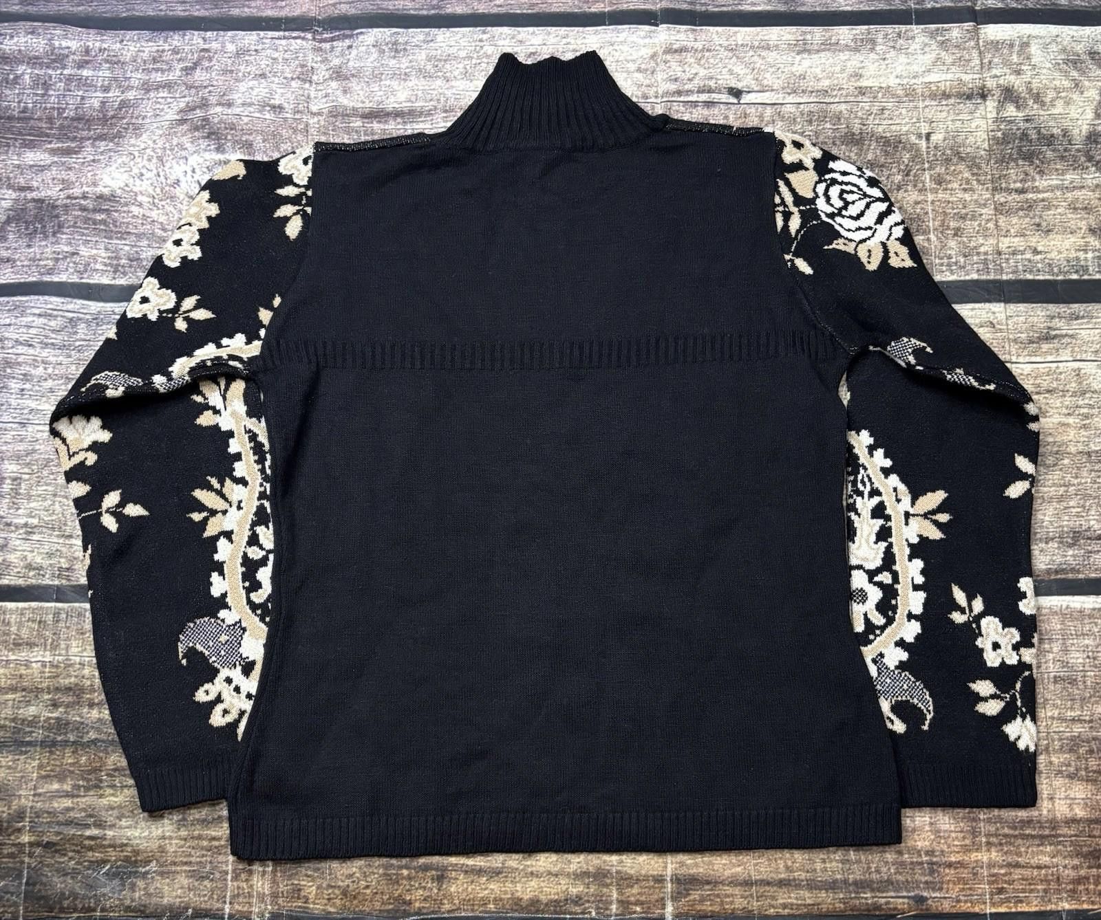 Other Bette Sung Sweater Womens Medium Silk Floral Mock Neck Size M / US 6-8 / IT 42-44 - 3 Thumbnail