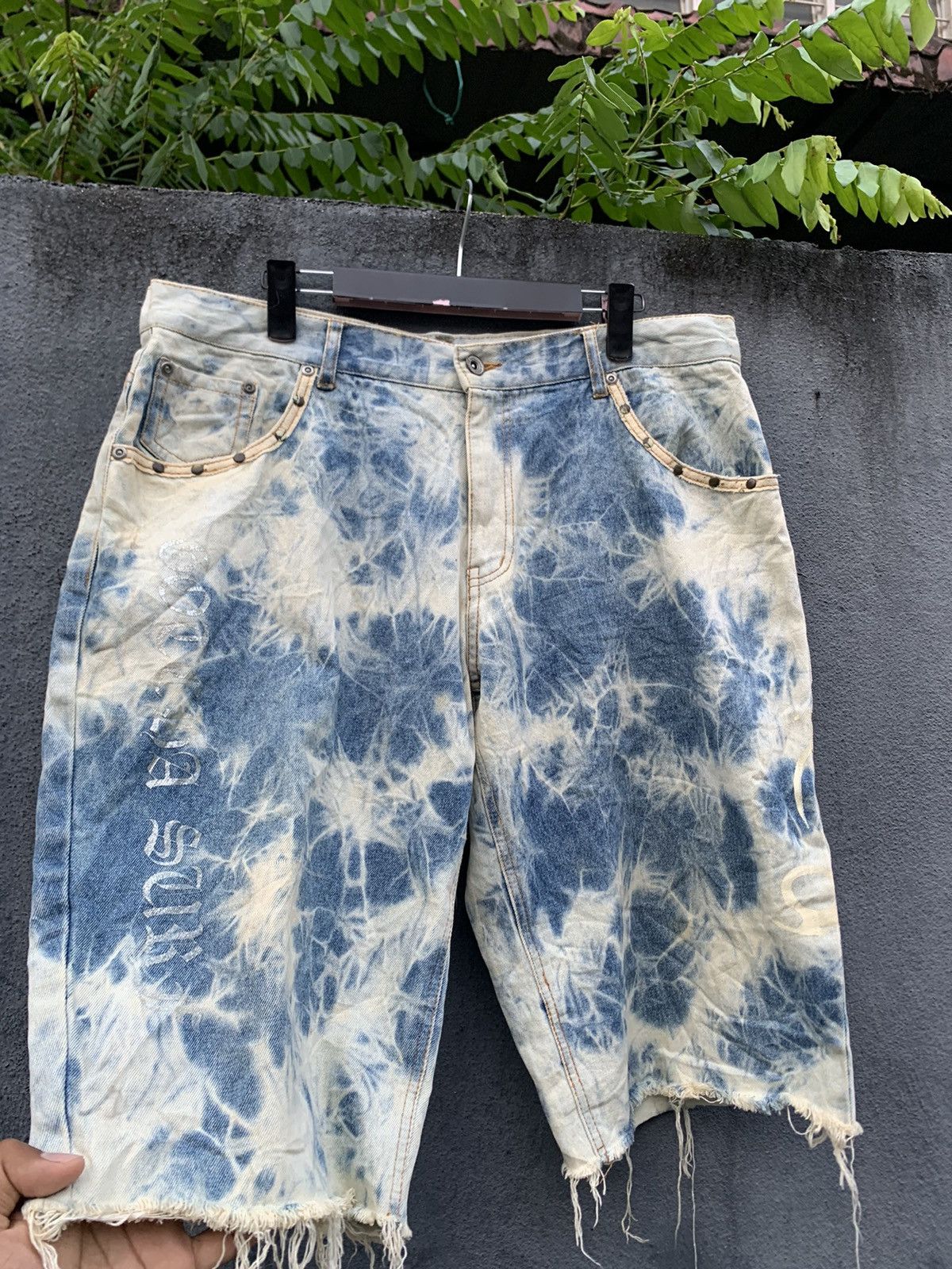 Vintage 👹VINTAGE THRASHED GOTCHA DENIM SHORTS Size US 34 / EU 50 - 8 Thumbnail