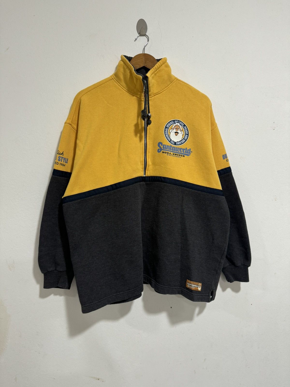 Japanese Brand × Vintage Vintage Santaworld Sweden Half Zipper Sweatshirt Size US XL / EU 56 / 4 - 1 Thumbnail