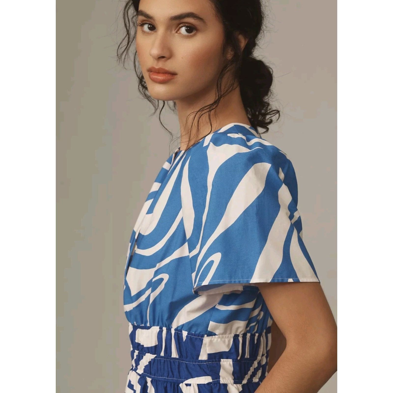 Anthropologie Anthropologie Slate Blue & White Somerset Maxi Dress XXS Size XXS / US 00 / IT 34 - 4 Thumbnail