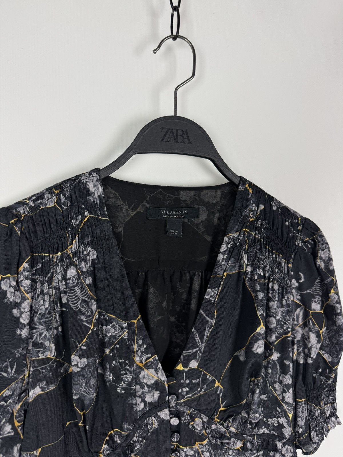 Allsaints AllSaints Demi Buruberu Floral Mid Dress Size S / US 4 / IT 40 - 4 Thumbnail