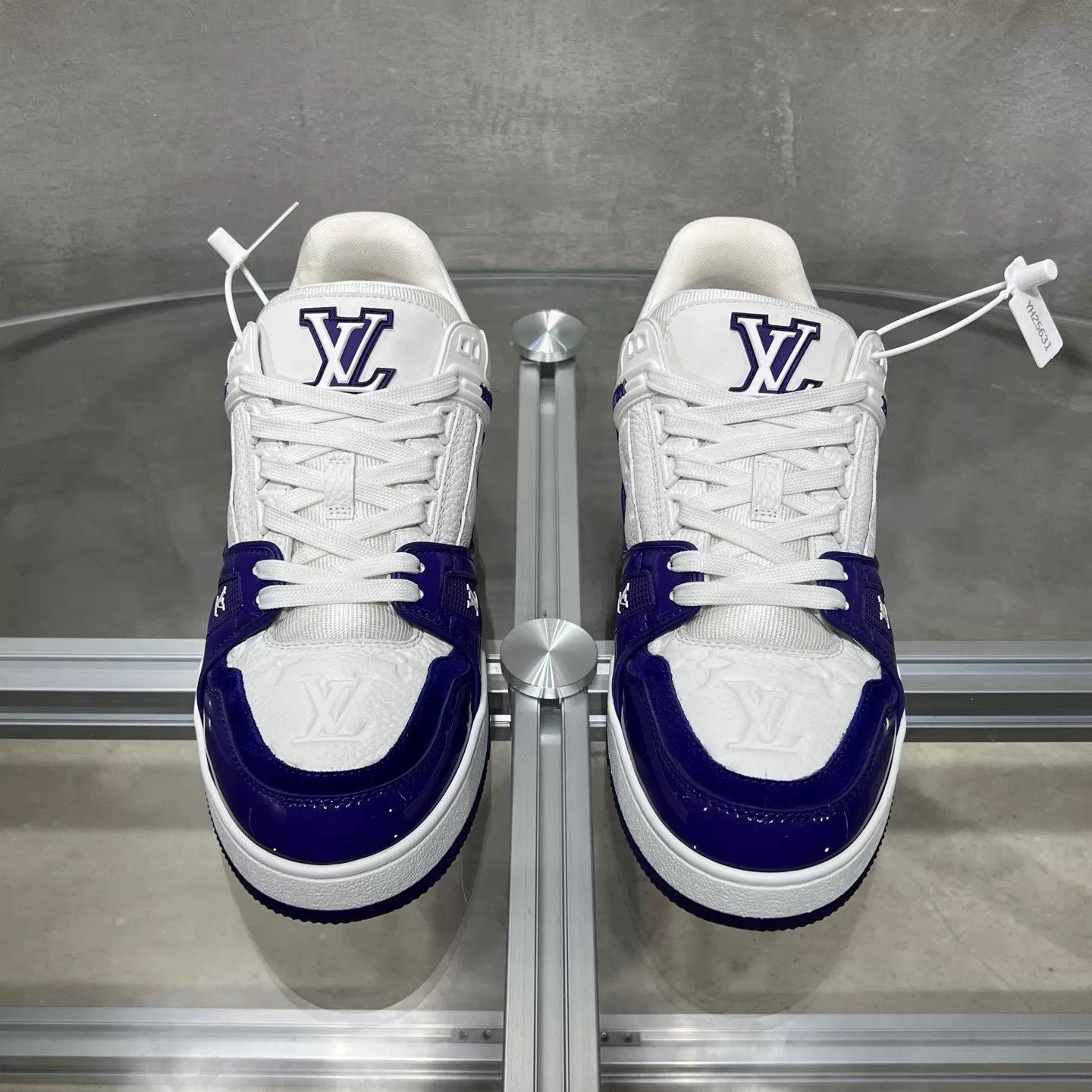 Louis Vuitton LV Trainer White Purple UK6/40 Size US 7 / EU 40 - 1 Thumbnail