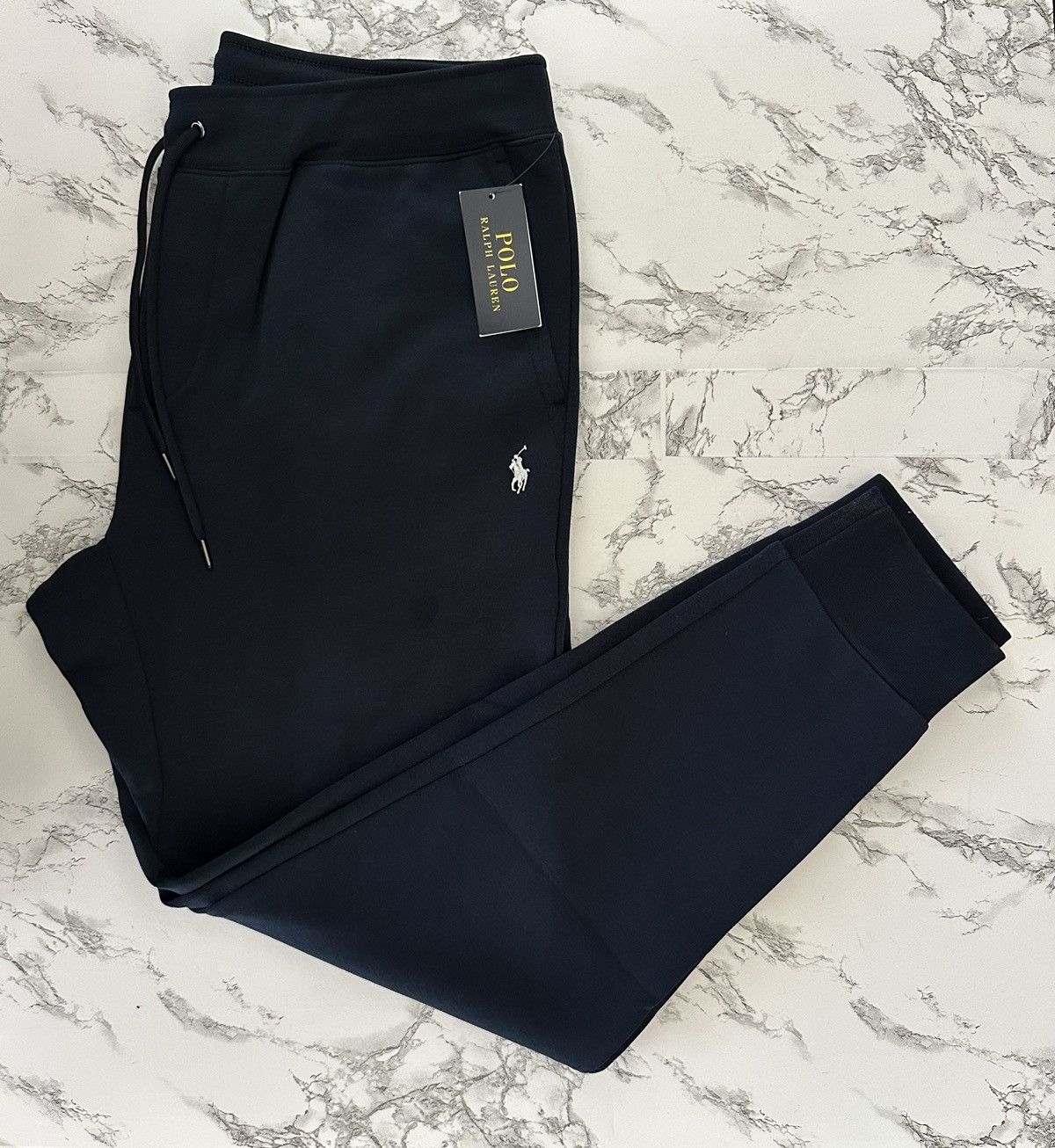 Image of Polo Ralph Laurent Double Knit Classic Jogger Pants Navy in Blue, Men's (Size 36)