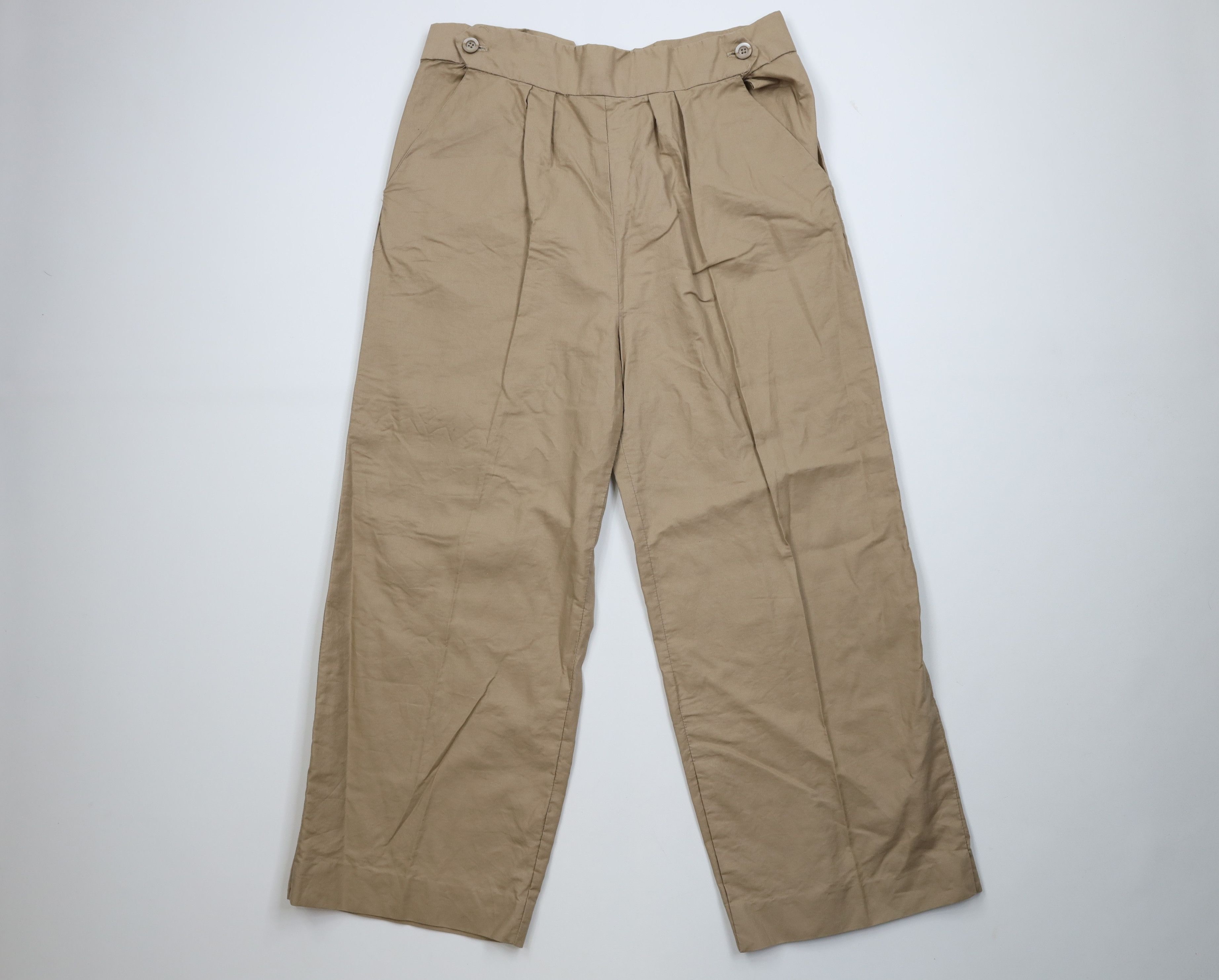 Vintage Vintage 70s Streetwear Safari Wide Leg Pants Beige USA Size US 34 / EU 50 - 1 Thumbnail