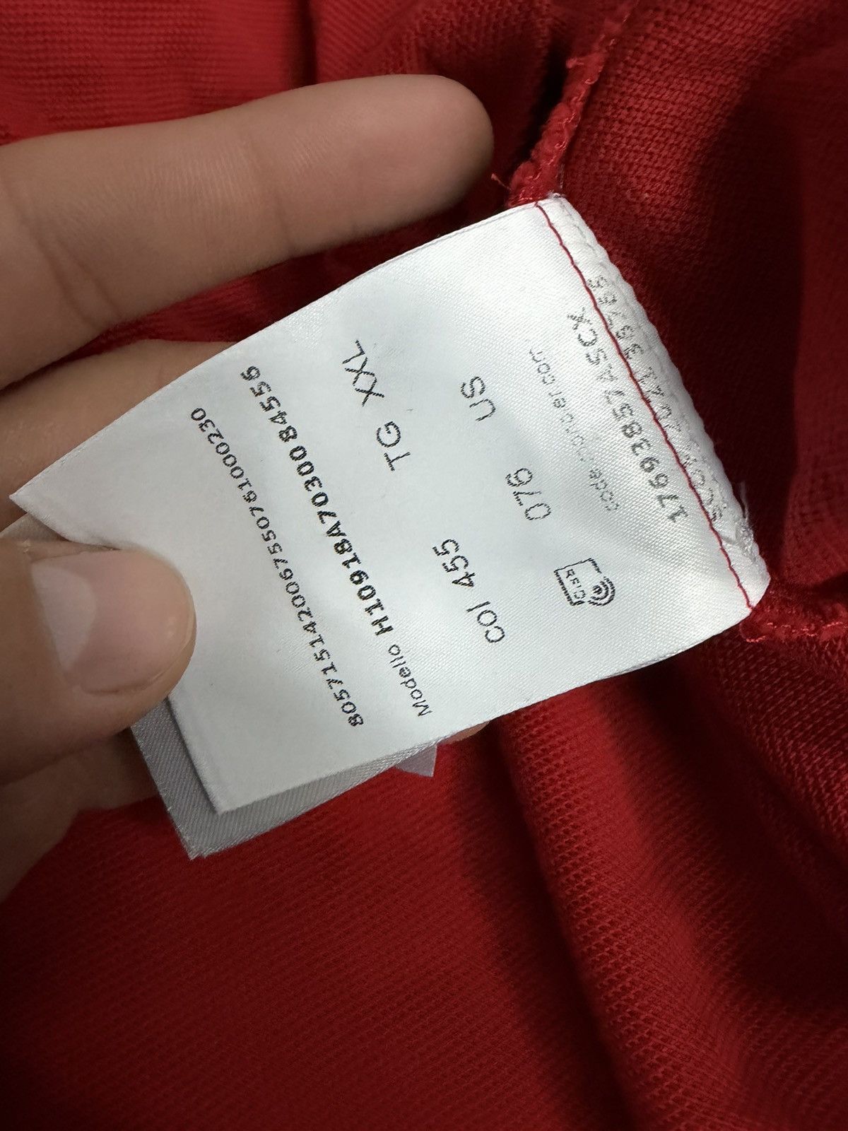 Moncler Moncler Red Classic Flag-Trim Polo Size US S / EU 44-46 / 1 - 6 Thumbnail