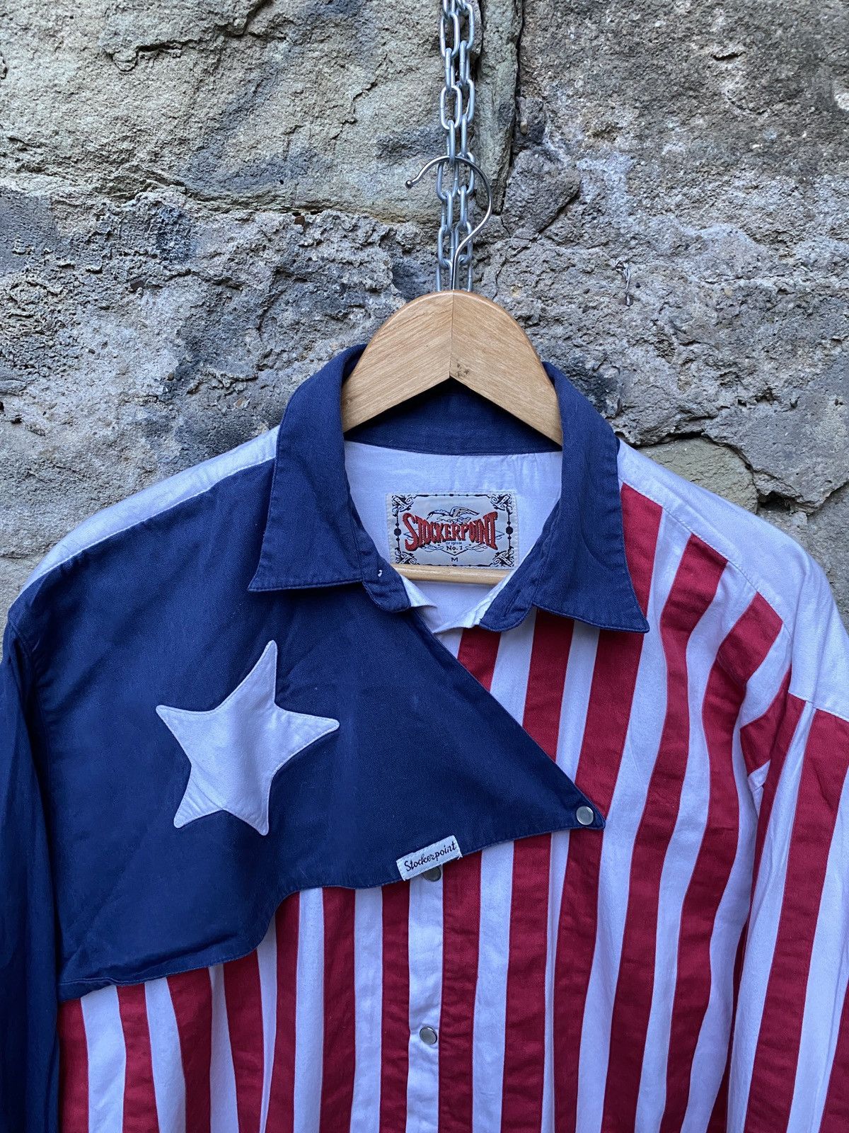 Vintage Vintage 90s Stockerpoint Biker Shirt USA Flag Size US M / EU 48-50 / 2 - 2 Thumbnail