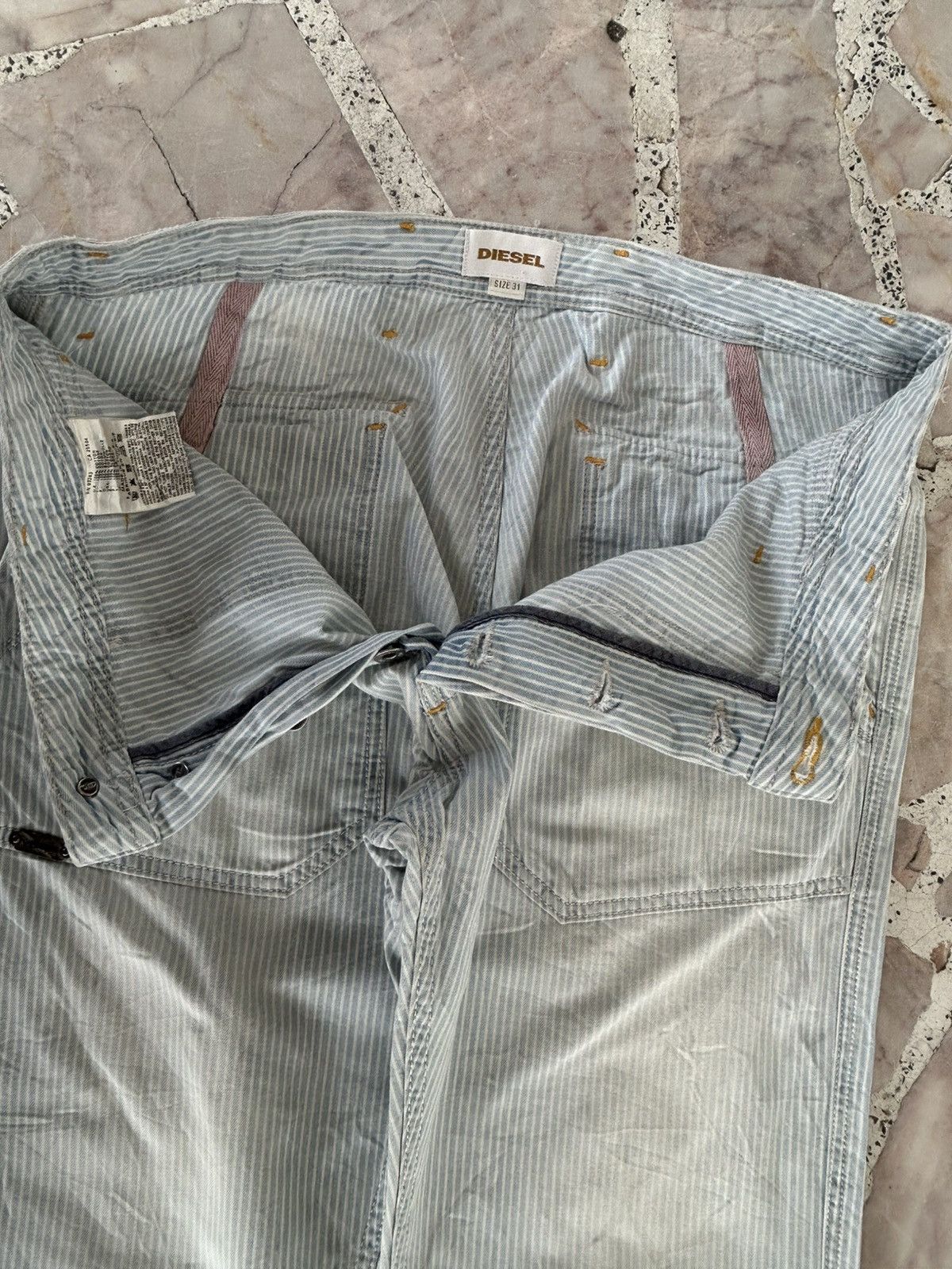 Diesel Vintage Carpenter Diesel Stripe Blue Denim Size US 31 - 9 Thumbnail