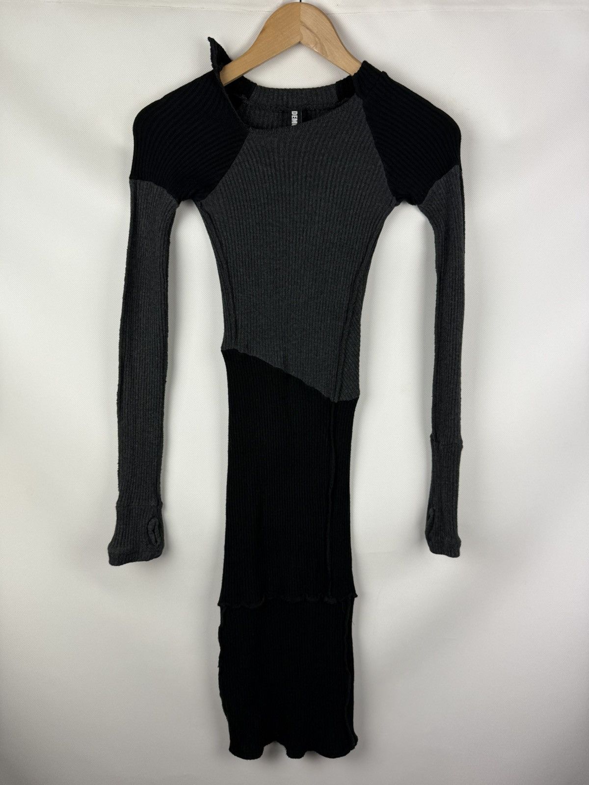 Demobaza Demobaza Avant-garde Ribbed Bodycon LS Sweater Dress Size S / US 4 / IT 40 - 1 Thumbnail