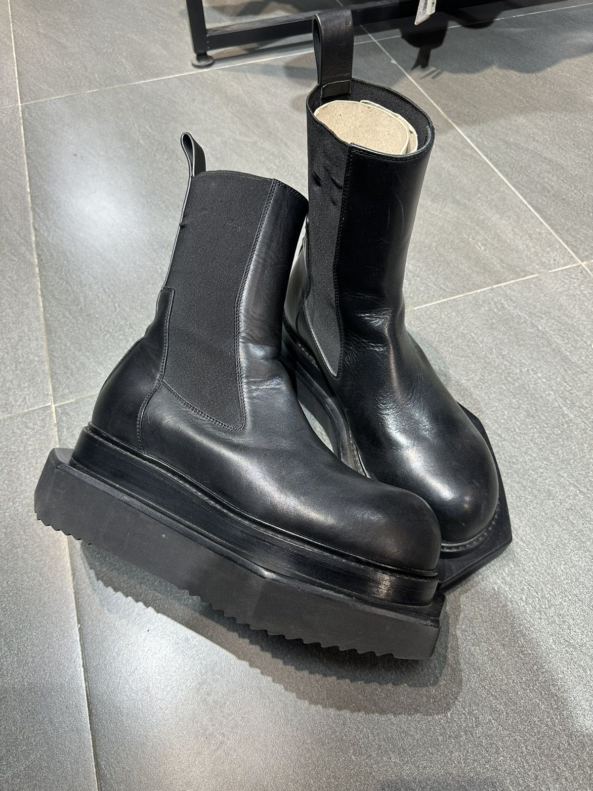 Rick Owens Black Porterville Pentalaced Turbo Cyclops Boots | Grailed