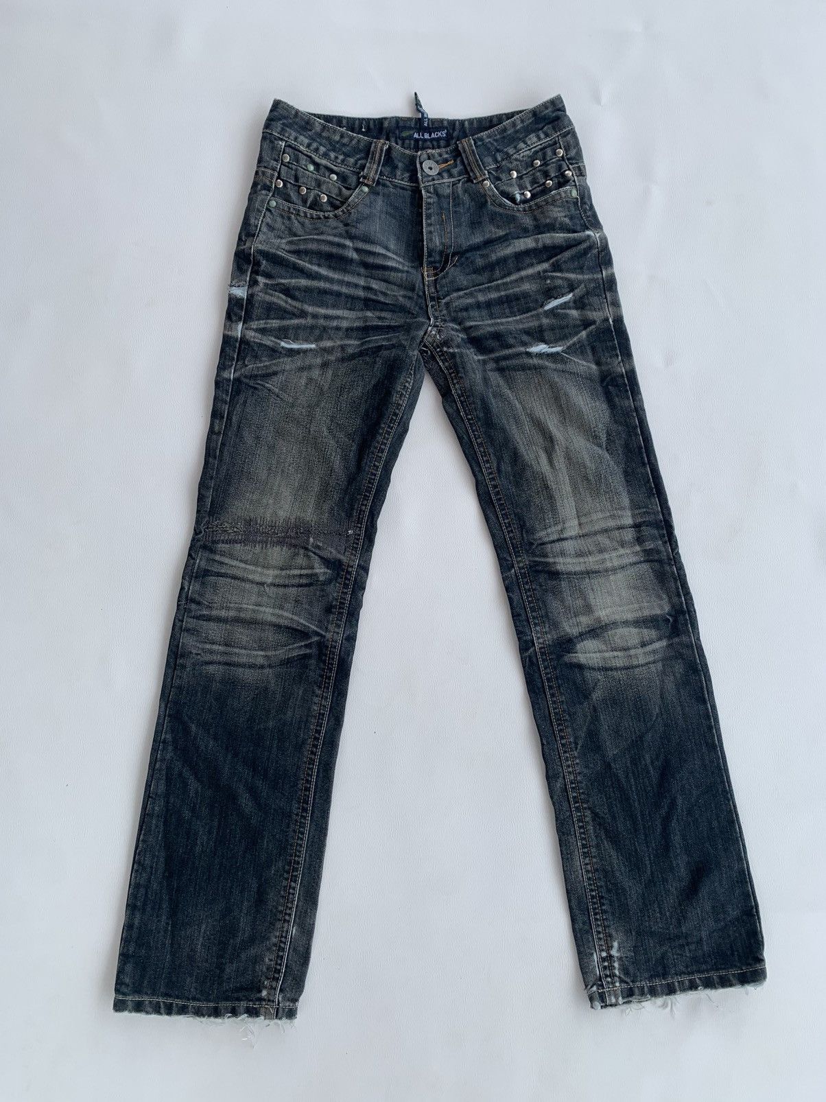 All Blacks Distressed Studded Japanese Basic Jeans
