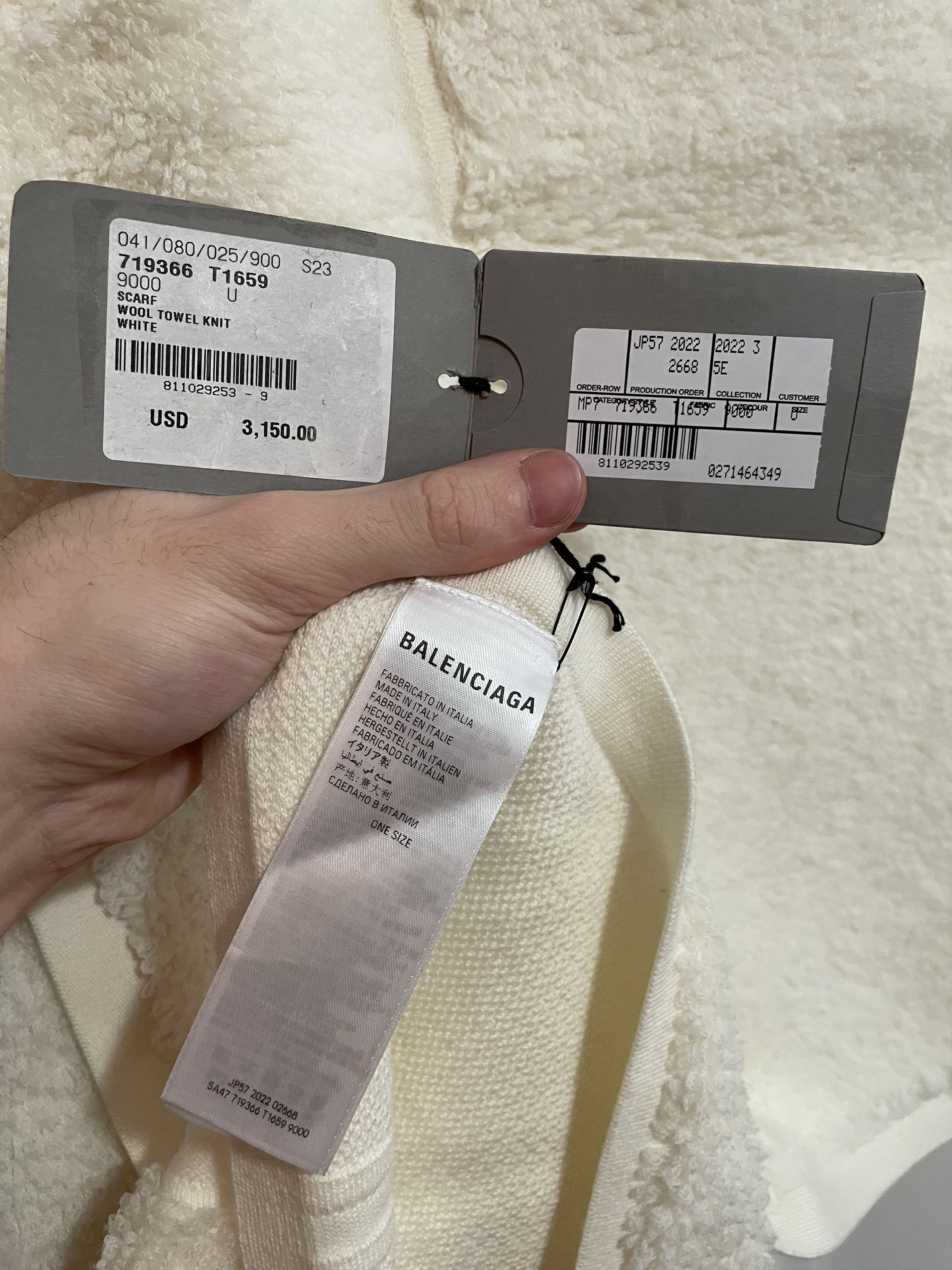 Balenciaga New Winter 22 Wool Towel Shawl Size ONE SIZE - 7 Thumbnail