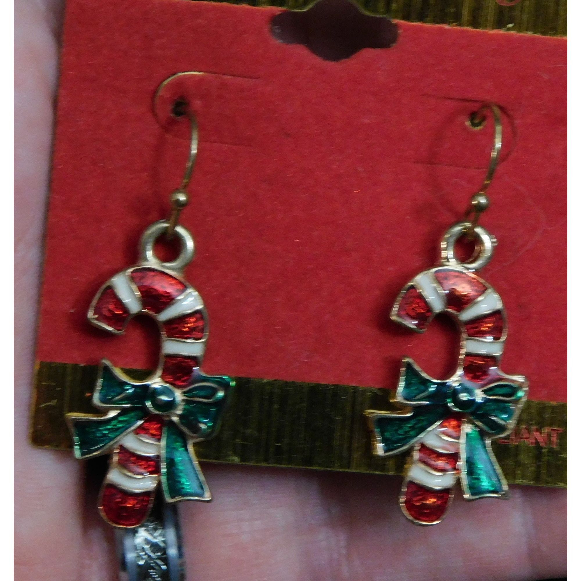 Other Candy Cane Festive Holiday Dangle Earrings Size ONE SIZE - 3 Thumbnail